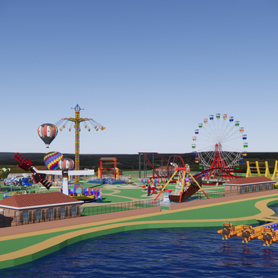  儿童游乐区su模型 