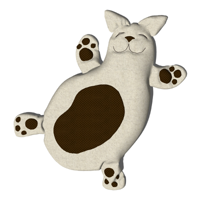  卡通坐垫 动物垫子su模型 