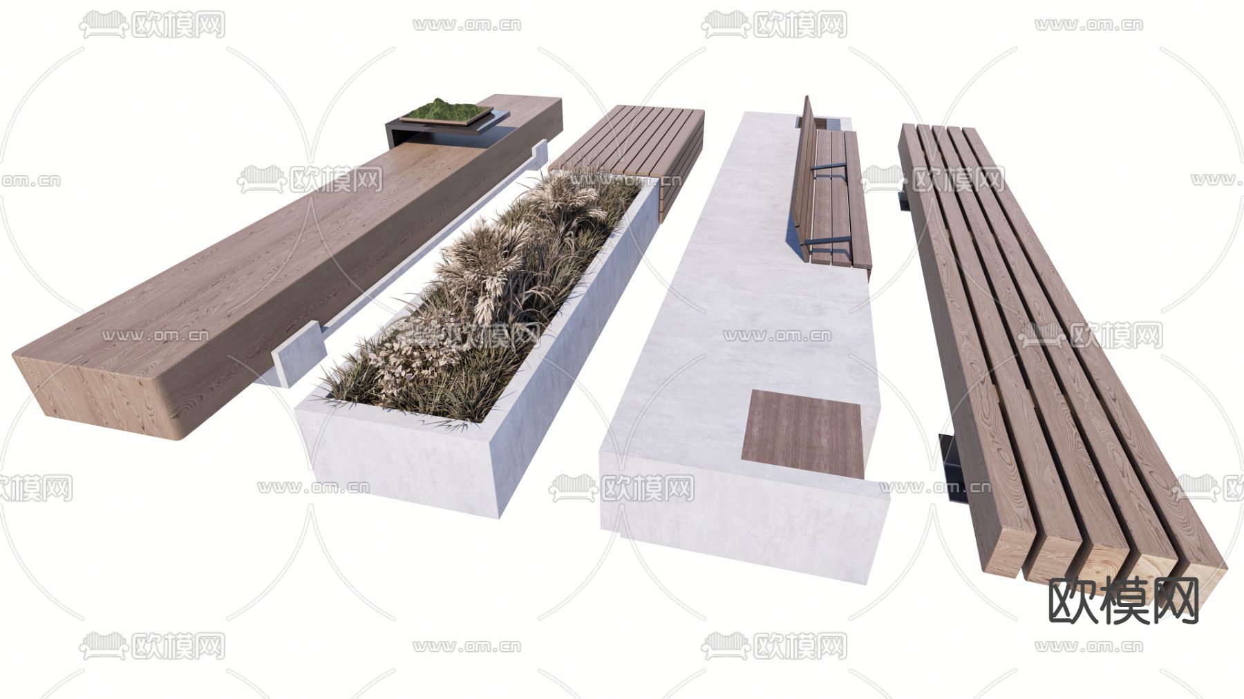 户外座椅 树池座椅su模型下载（渲染图1）