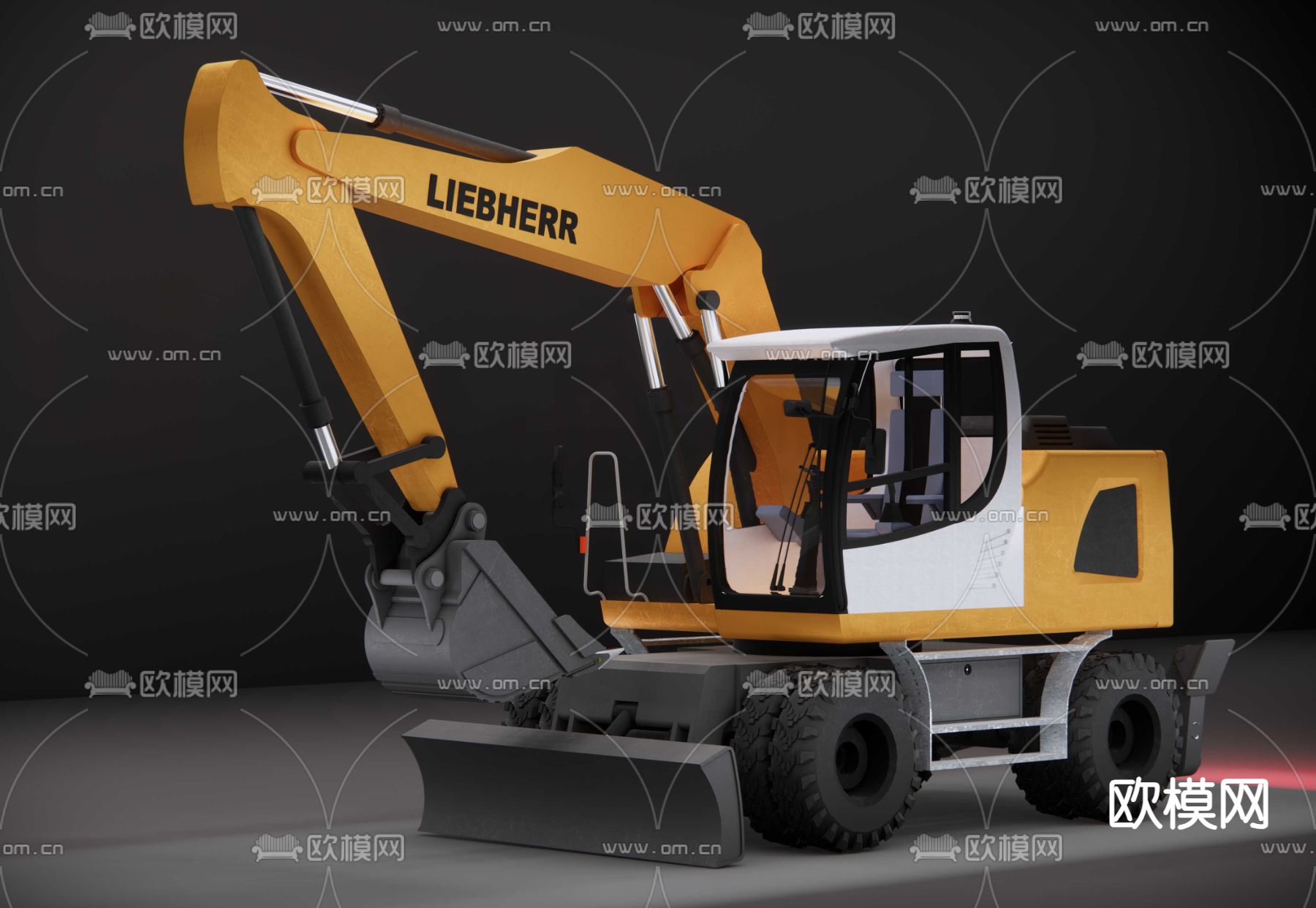 挖掘机 工程机械su模型下载（渲染图1）