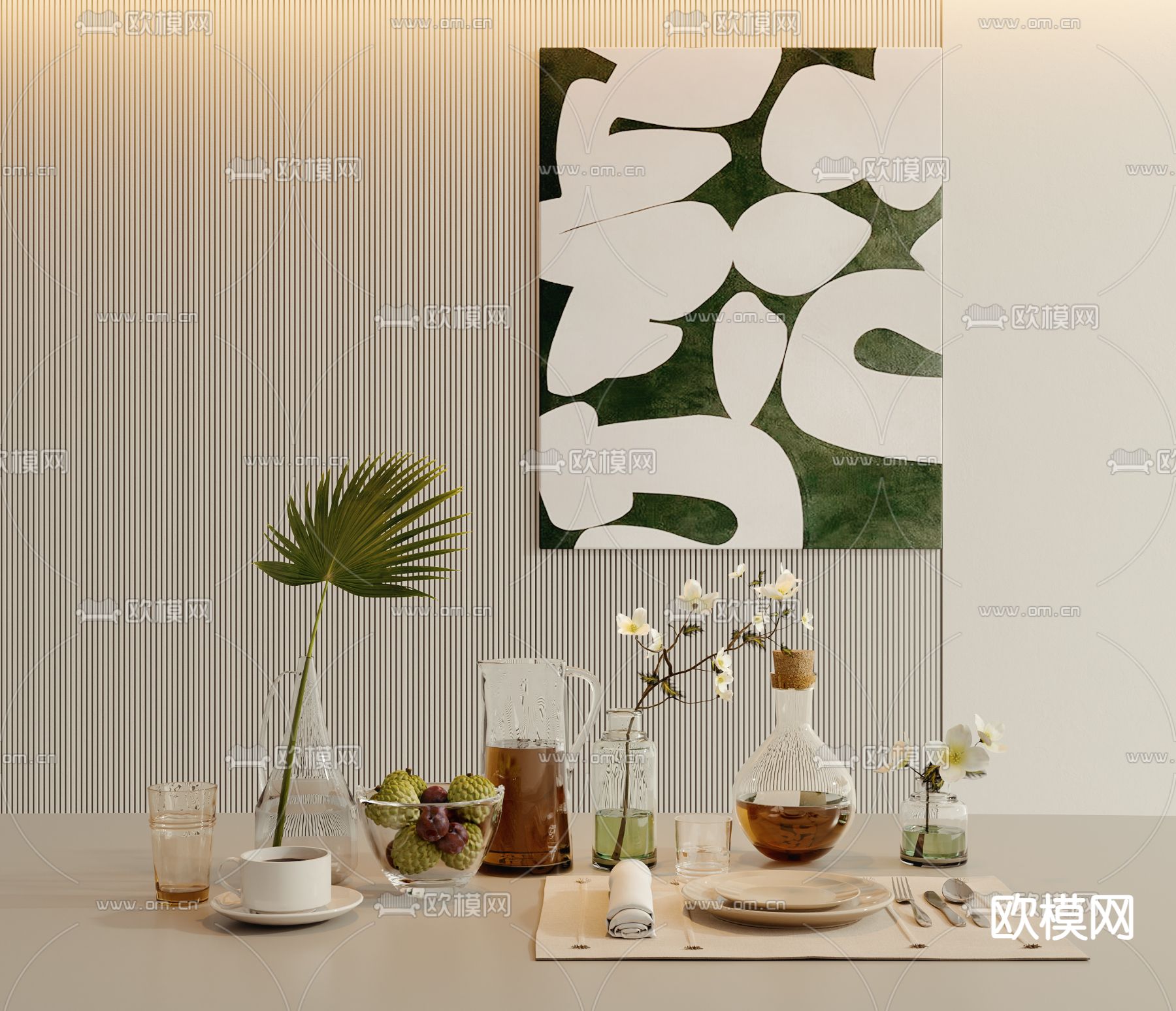 餐具 餐盘 桌面摆件su模型下载（渲染图1）