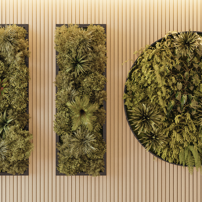  植物墙 苔藓墙su模型 