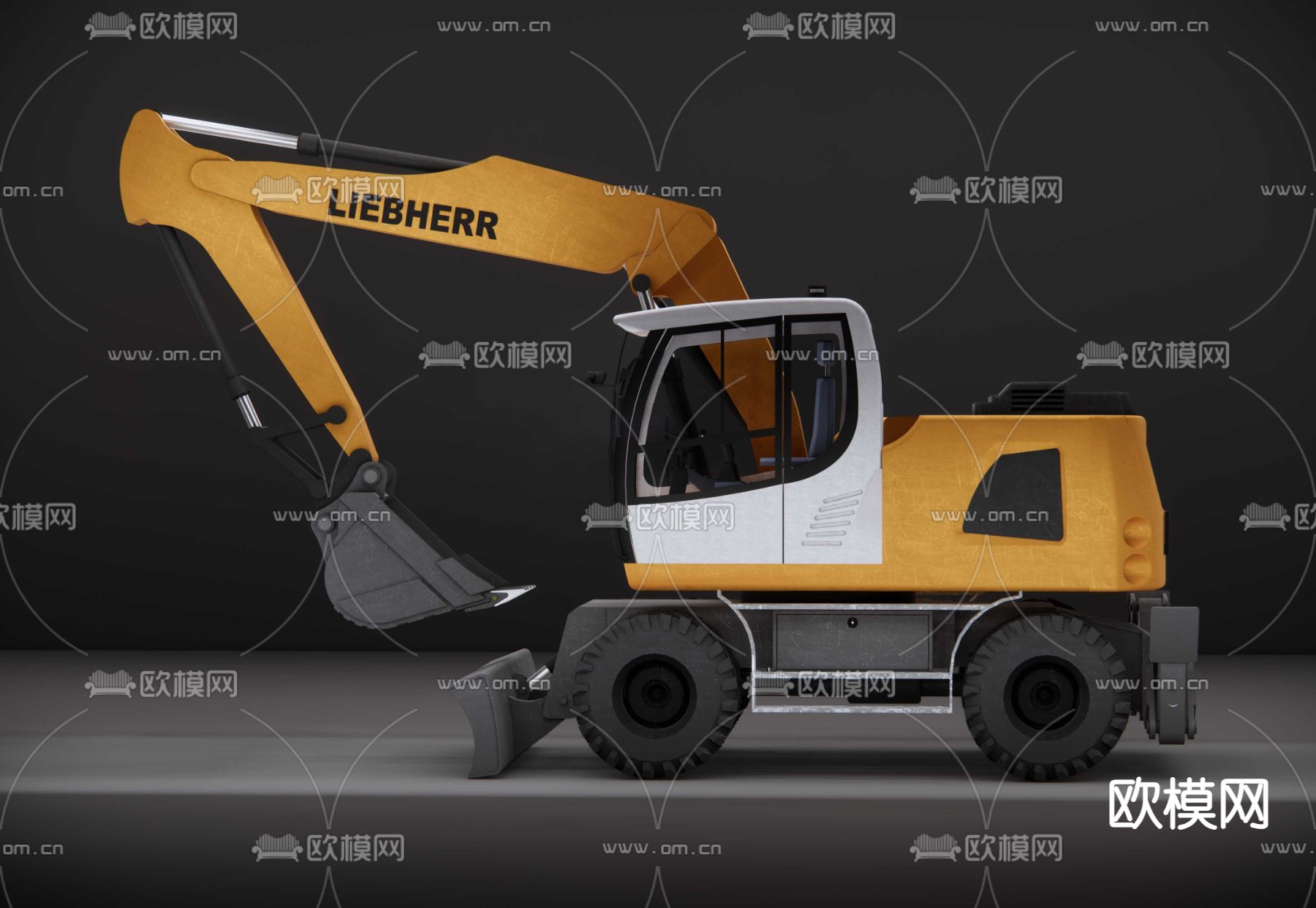 挖掘机 工程机械su模型下载（渲染图2）
