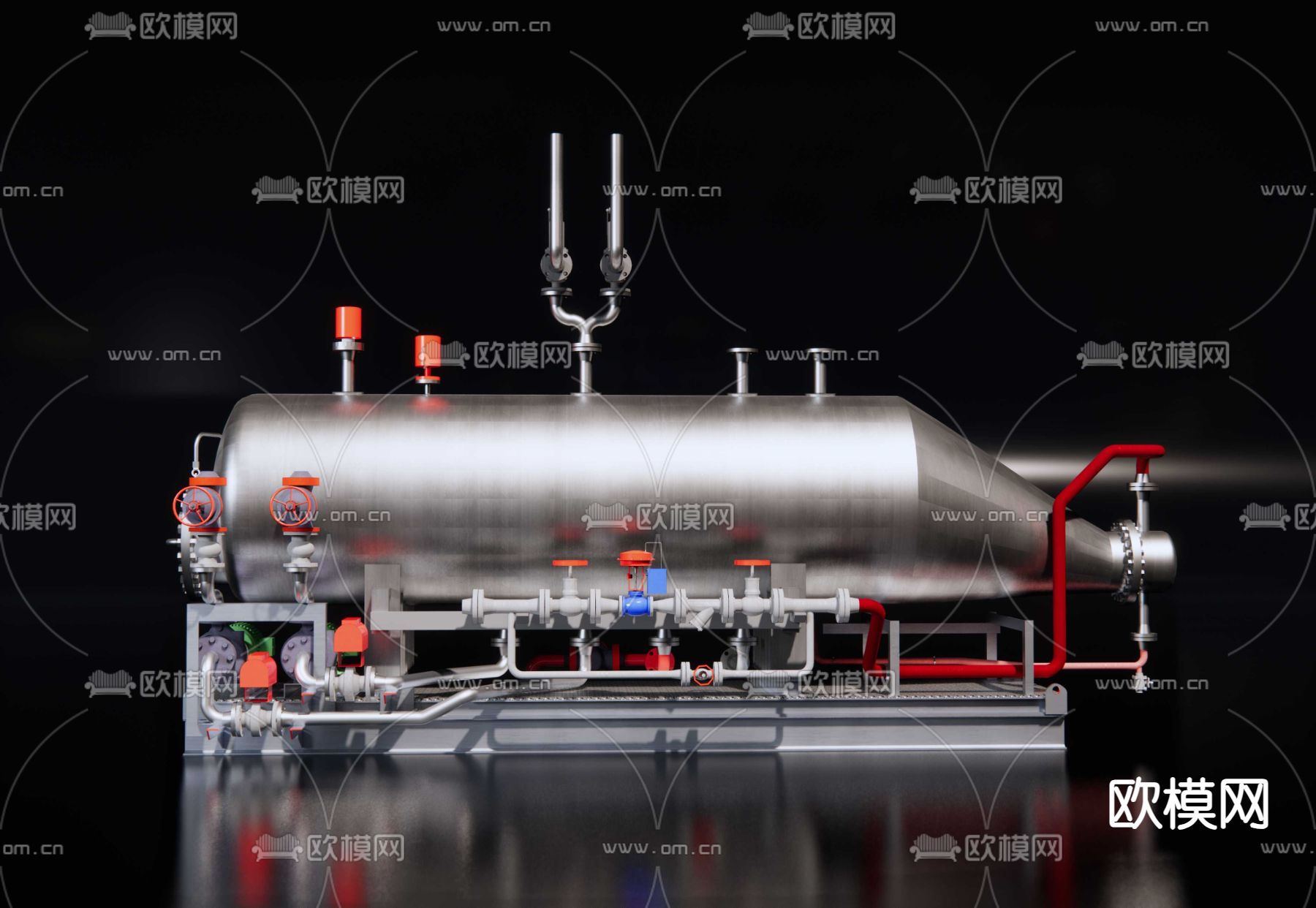 蒸汽罐 蒸汽发生器su模型下载（渲染图1）