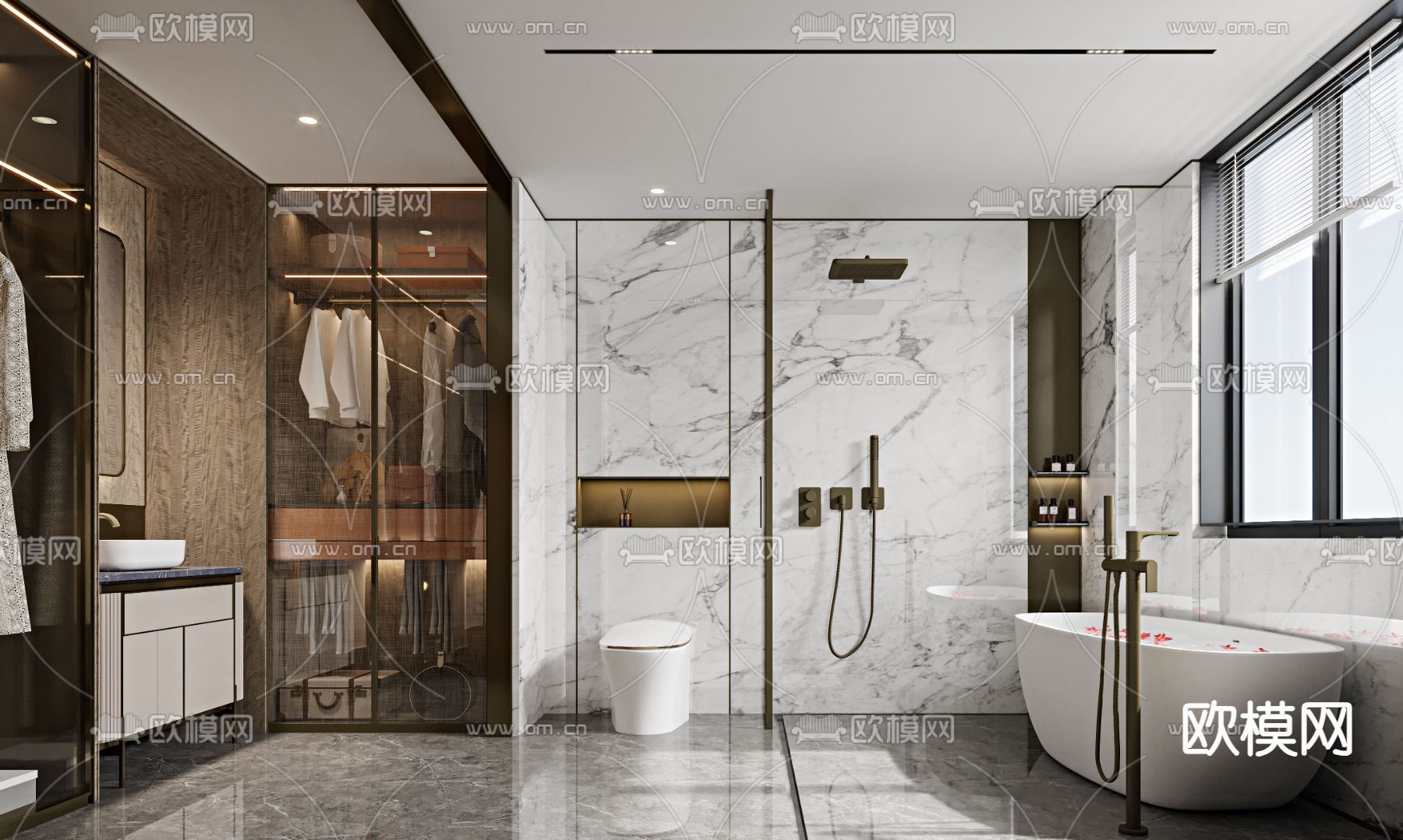 轻奢卫生间3d模型下载