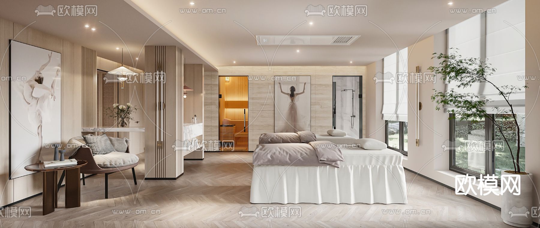 SPA护理房 美容房3d模型下载