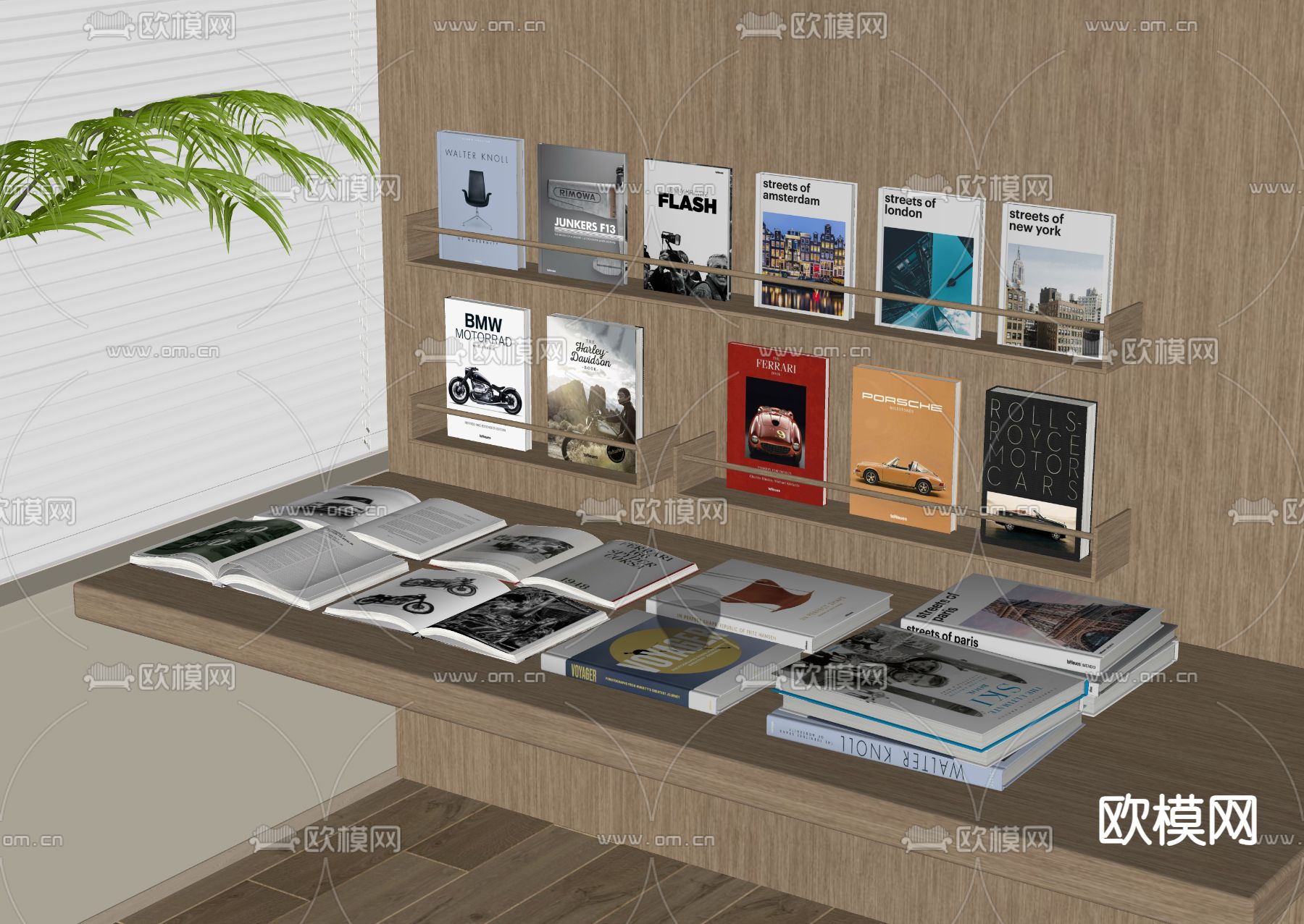 书籍 书架 杂志 报刊su模型下载（渲染图2）