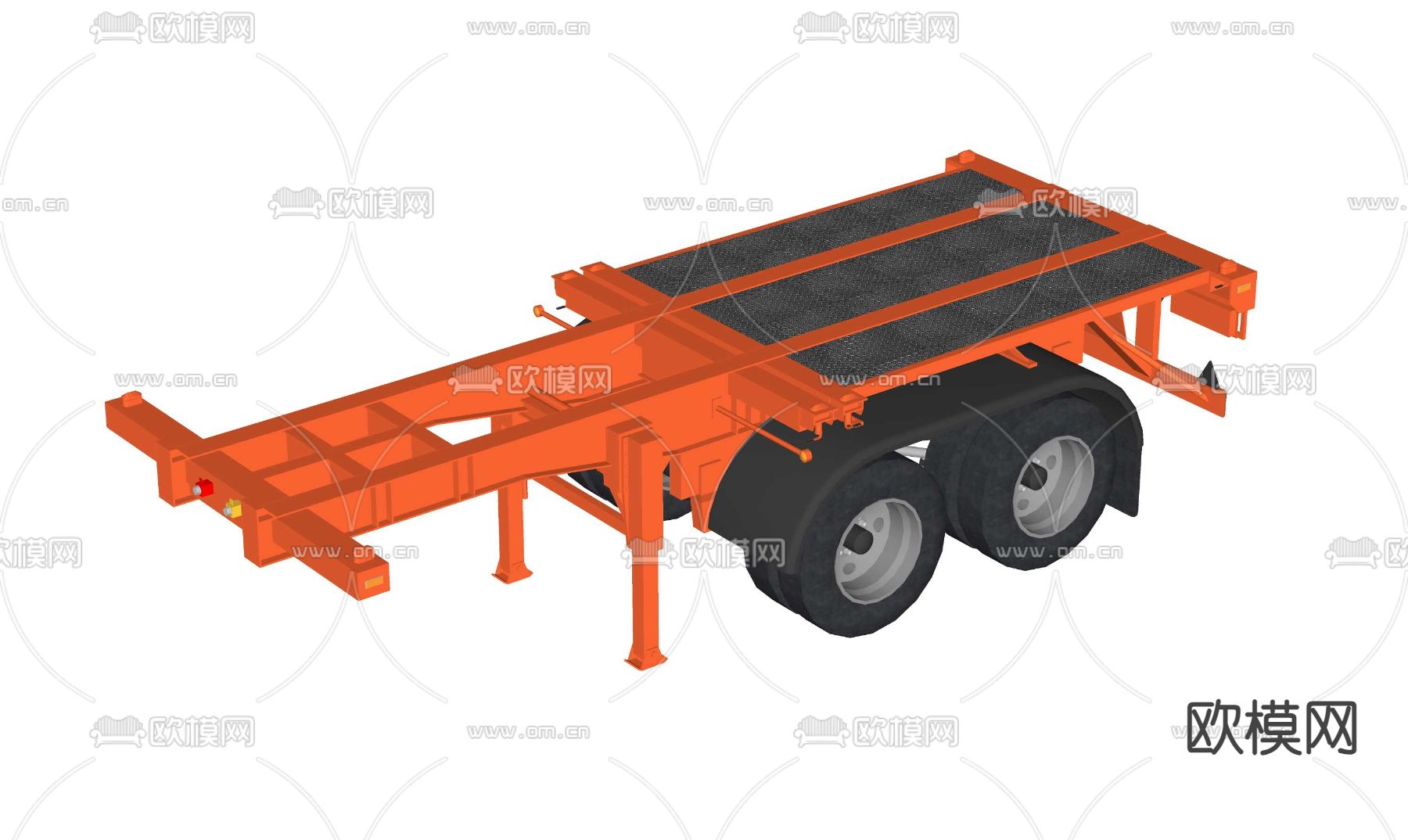 拖挂车 托板车su模型下载（渲染图4）