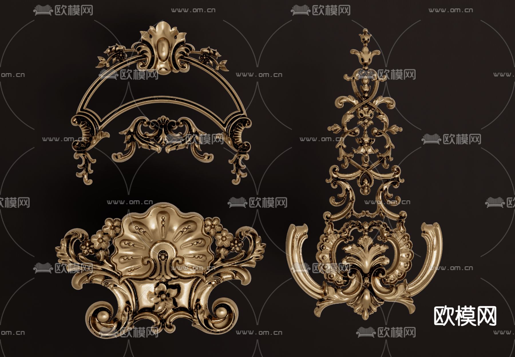 欧式古典雕花su模型下载（渲染图1）