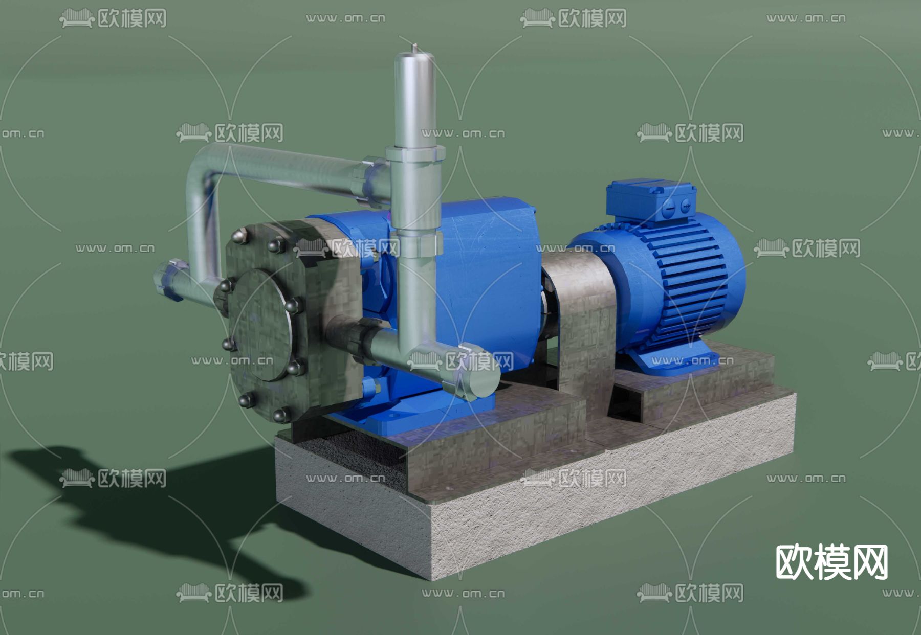 水泵油泵su模型下载（渲染图4）