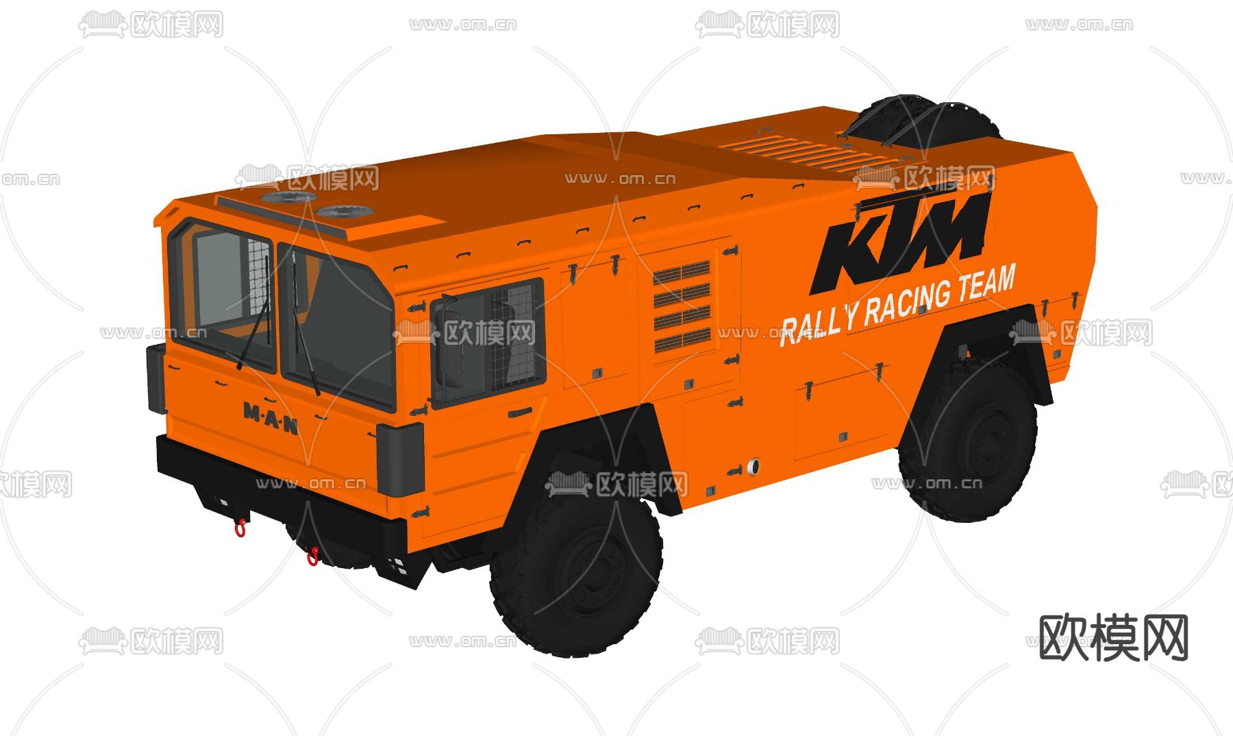 拉力赛卡车 雪地卡车 越野卡车 穿越卡车su模型下载（渲染图4）