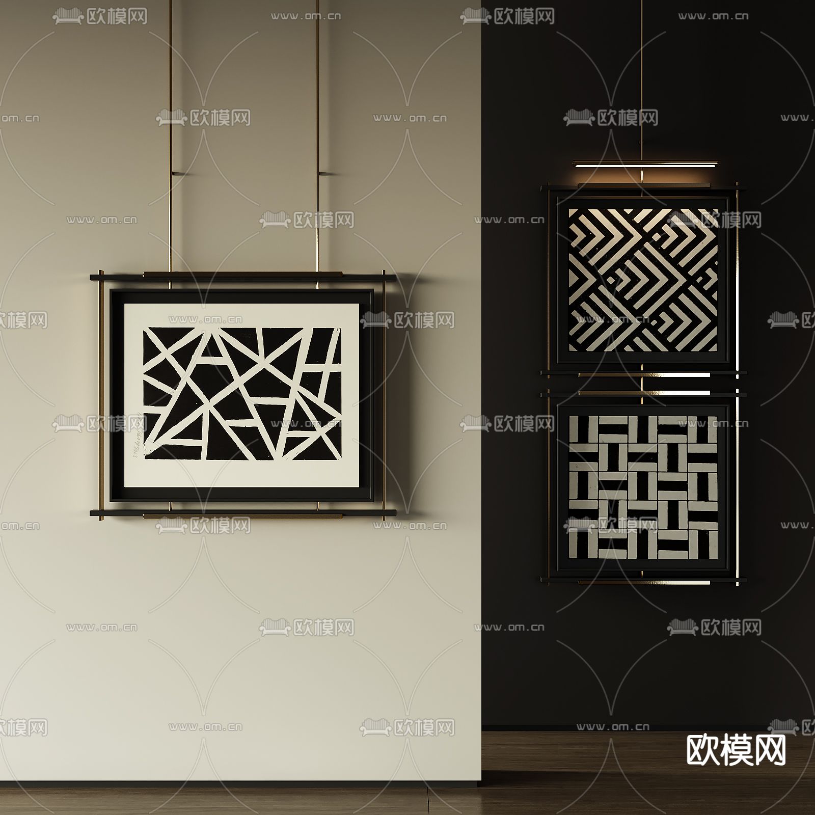 中古风装饰画su模型