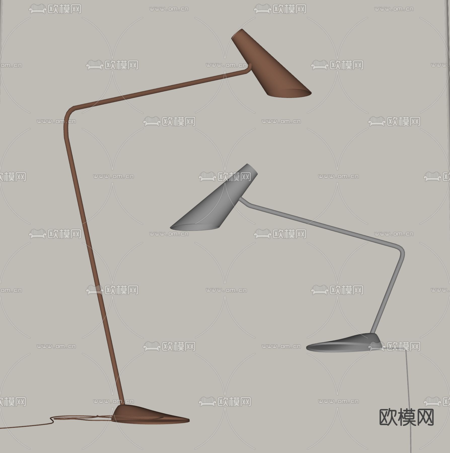 现代落地灯su模型下载（渲染图2）
