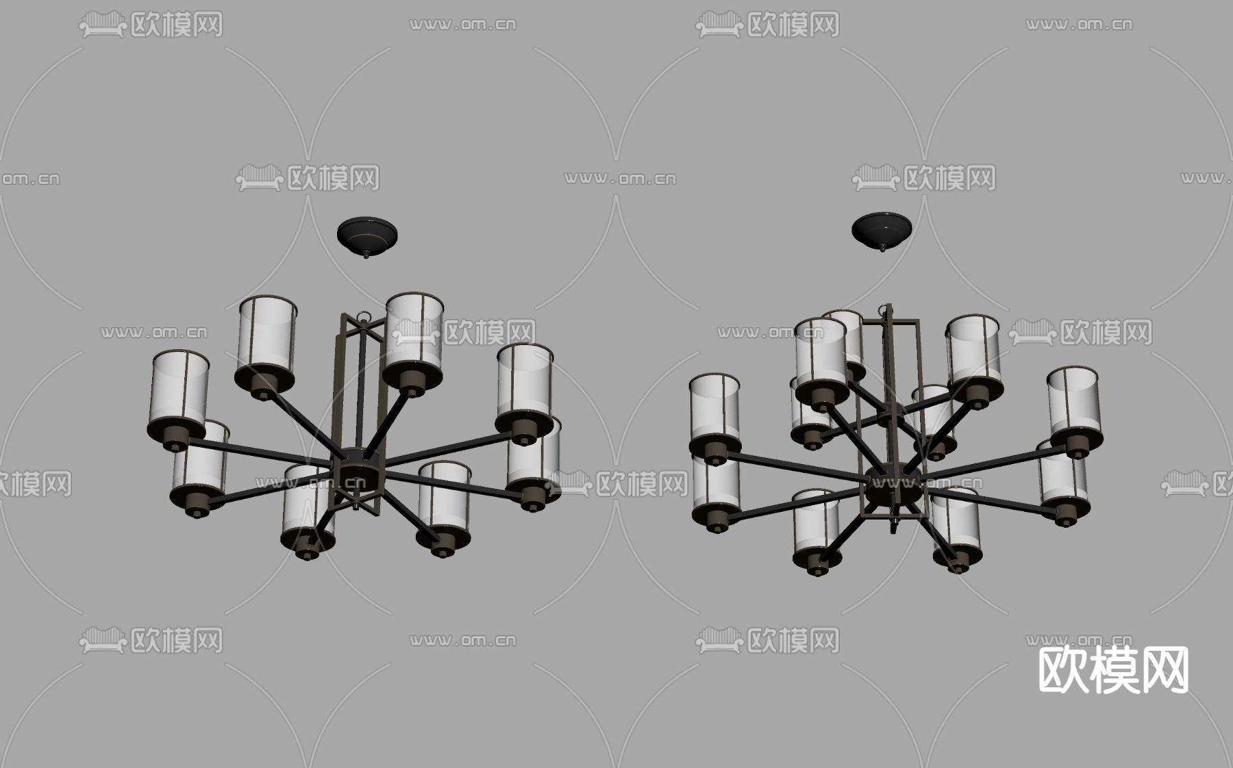 新中式吊灯su模型下载（渲染图2）