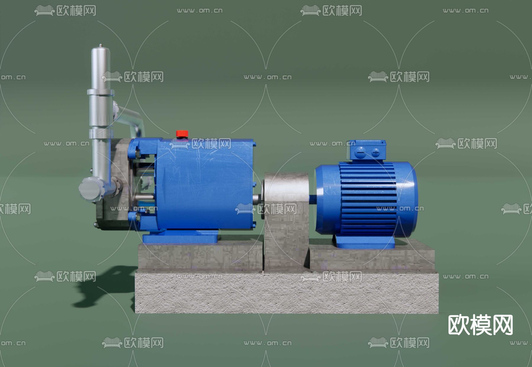 水泵油泵su模型下载（渲染图2）