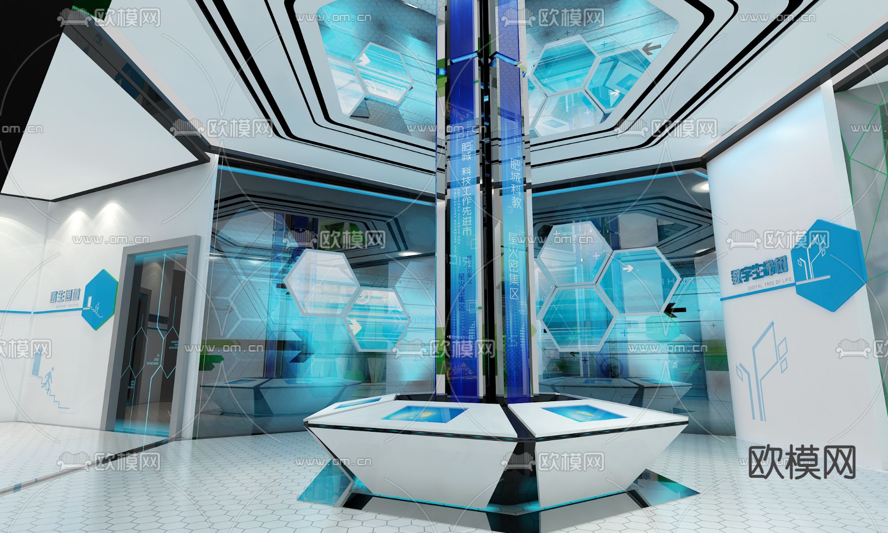 产业规划展厅su模型下载（渲染图3）