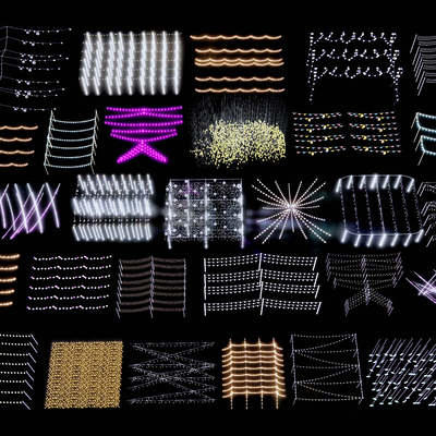  现代氛围灯 星星灯 装饰灯su模型 