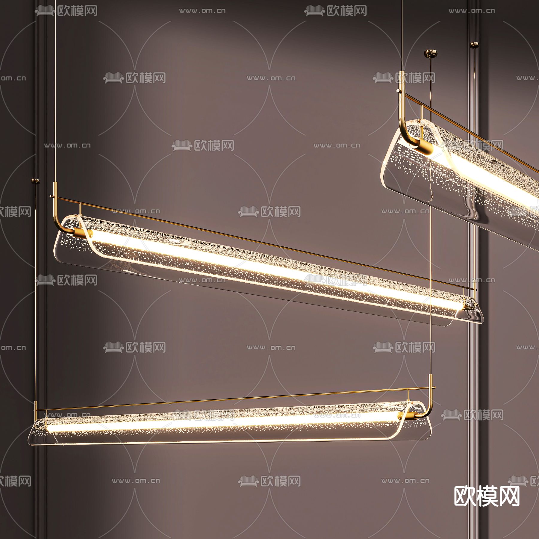 长条吊灯3d模型下载
