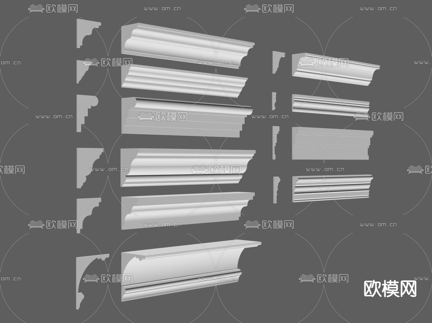 石膏线 顶角线 阴角线su模型下载（渲染图2）