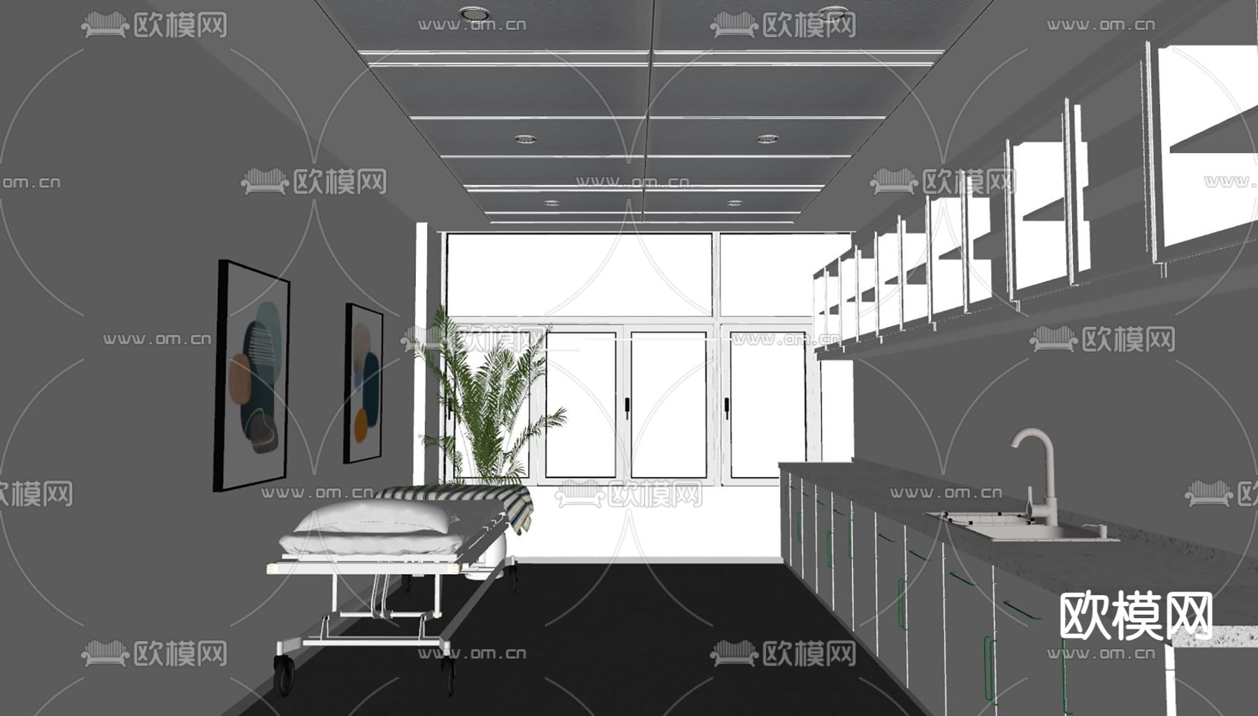 治疗室 处置室su模型下载（渲染图2）
