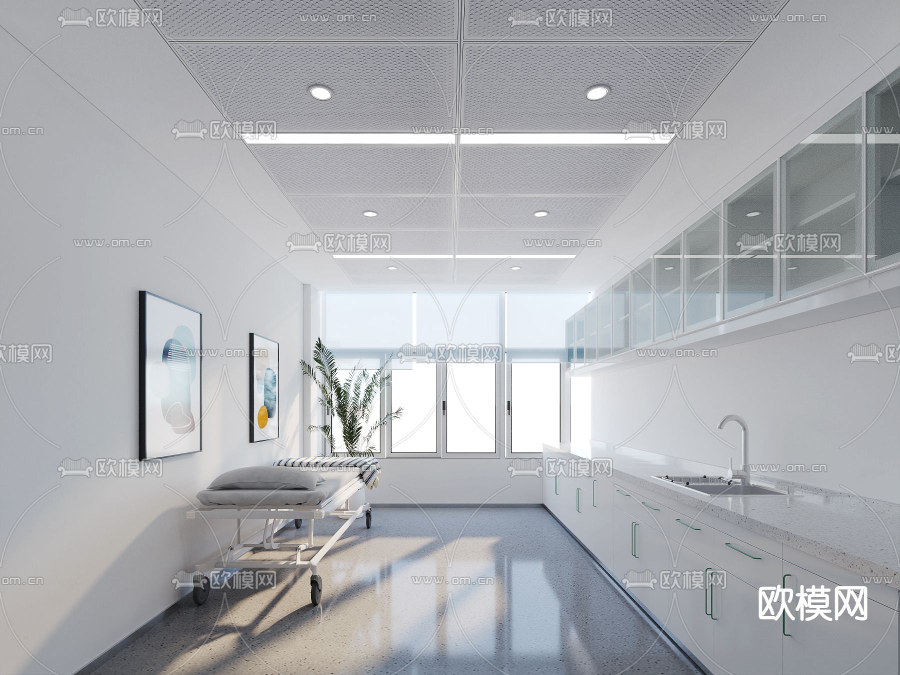 治疗室 处置室su模型下载（渲染图1）