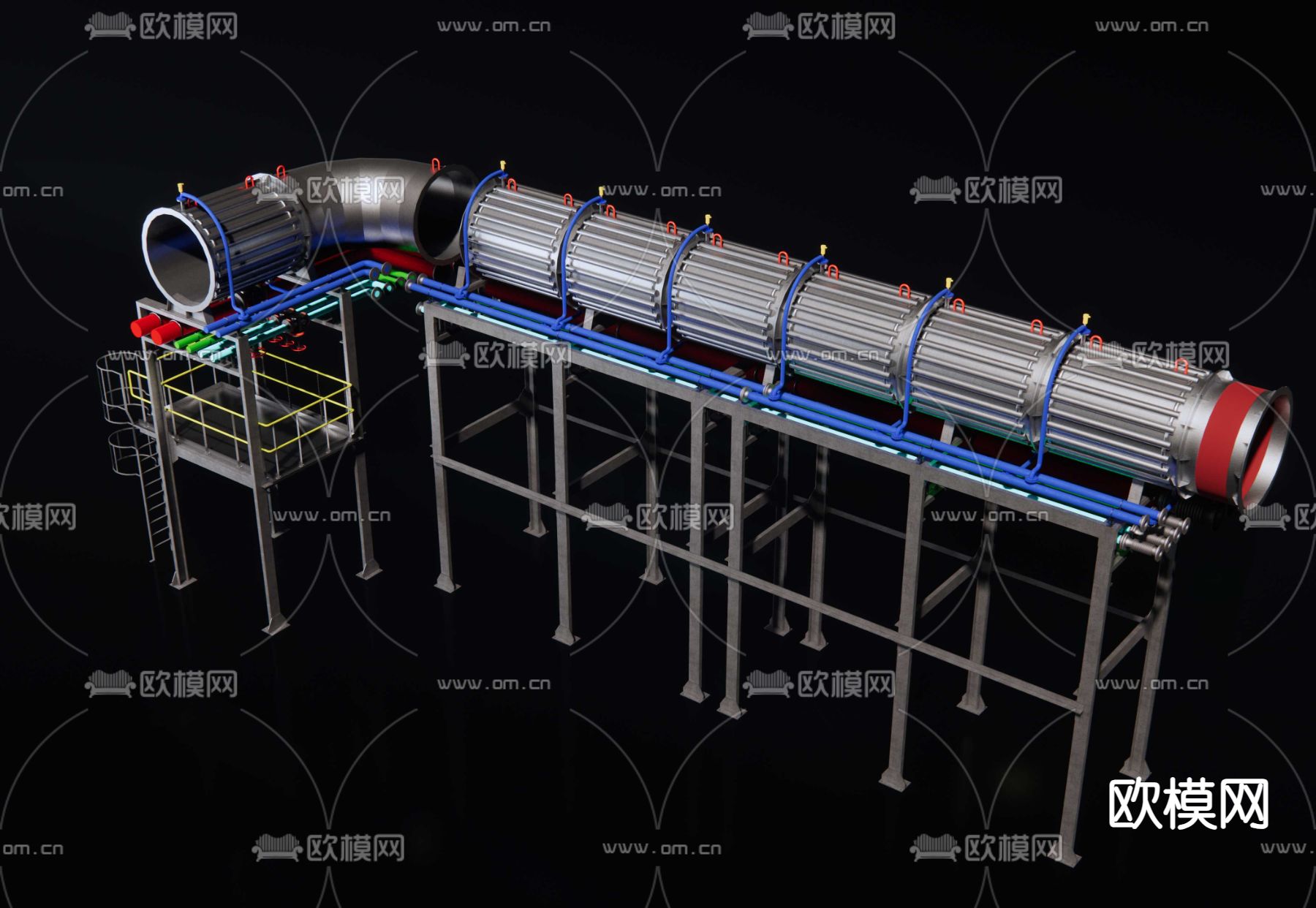 金属传输管道su模型下载（渲染图3）