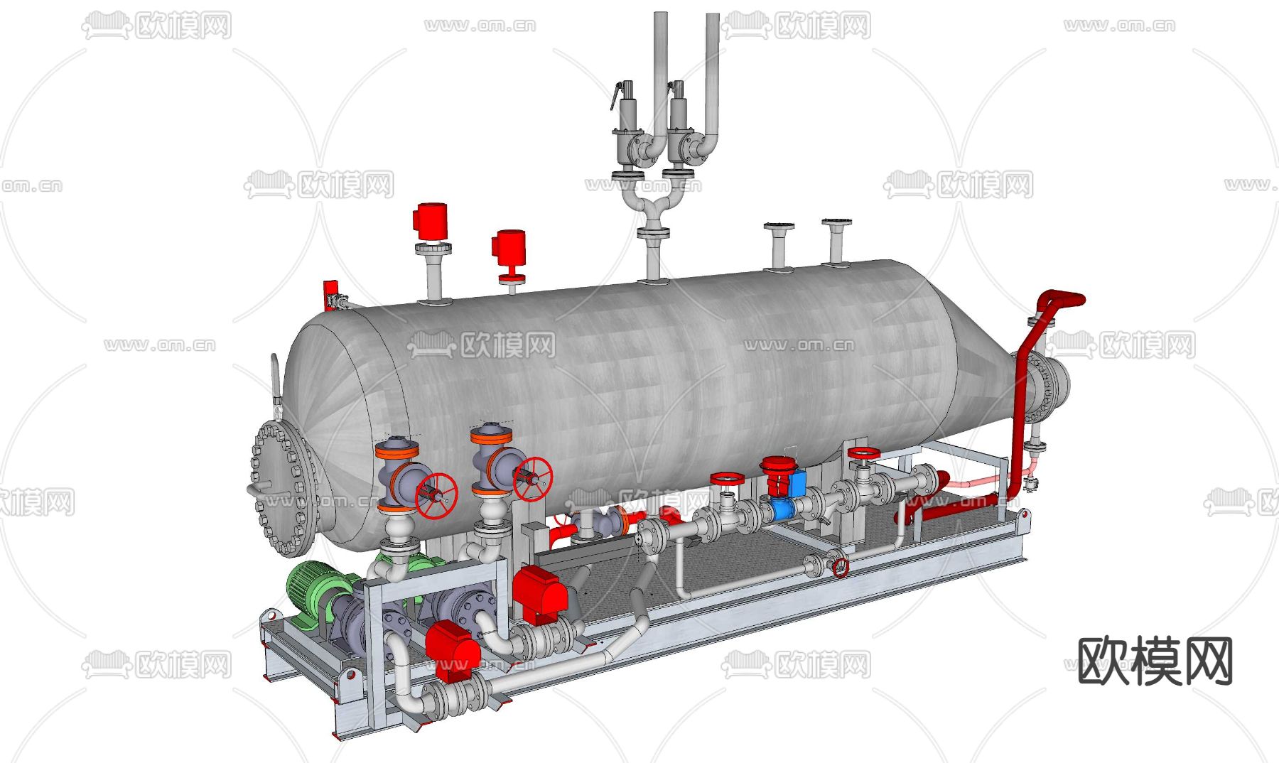 蒸汽罐 蒸汽发生器su模型下载（渲染图4）