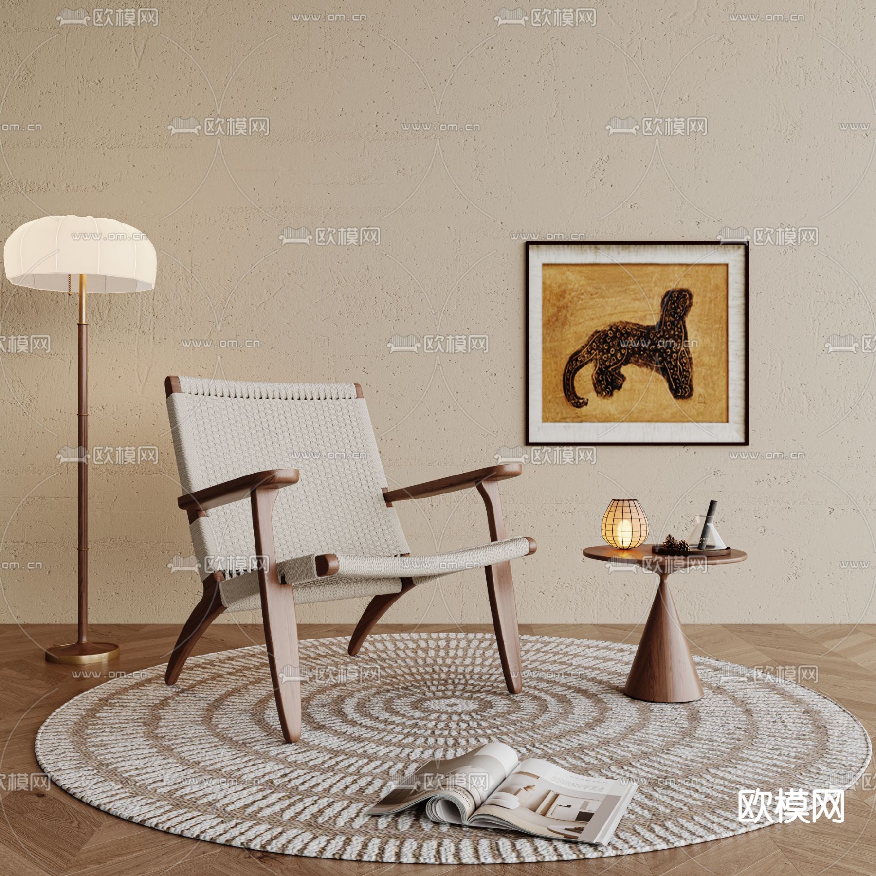 侘寂椅子 休闲椅3d模型下载