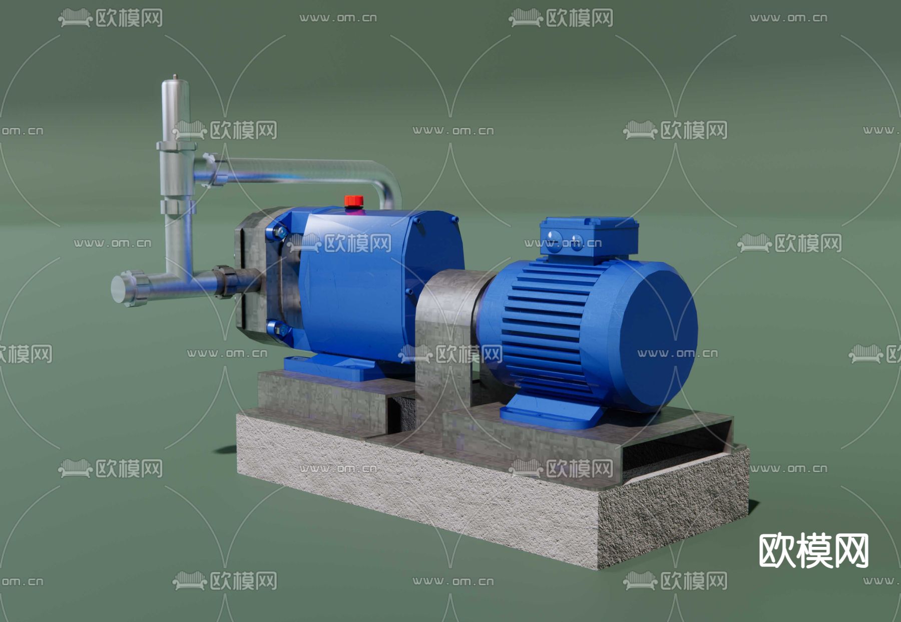 水泵油泵su模型下载（渲染图1）