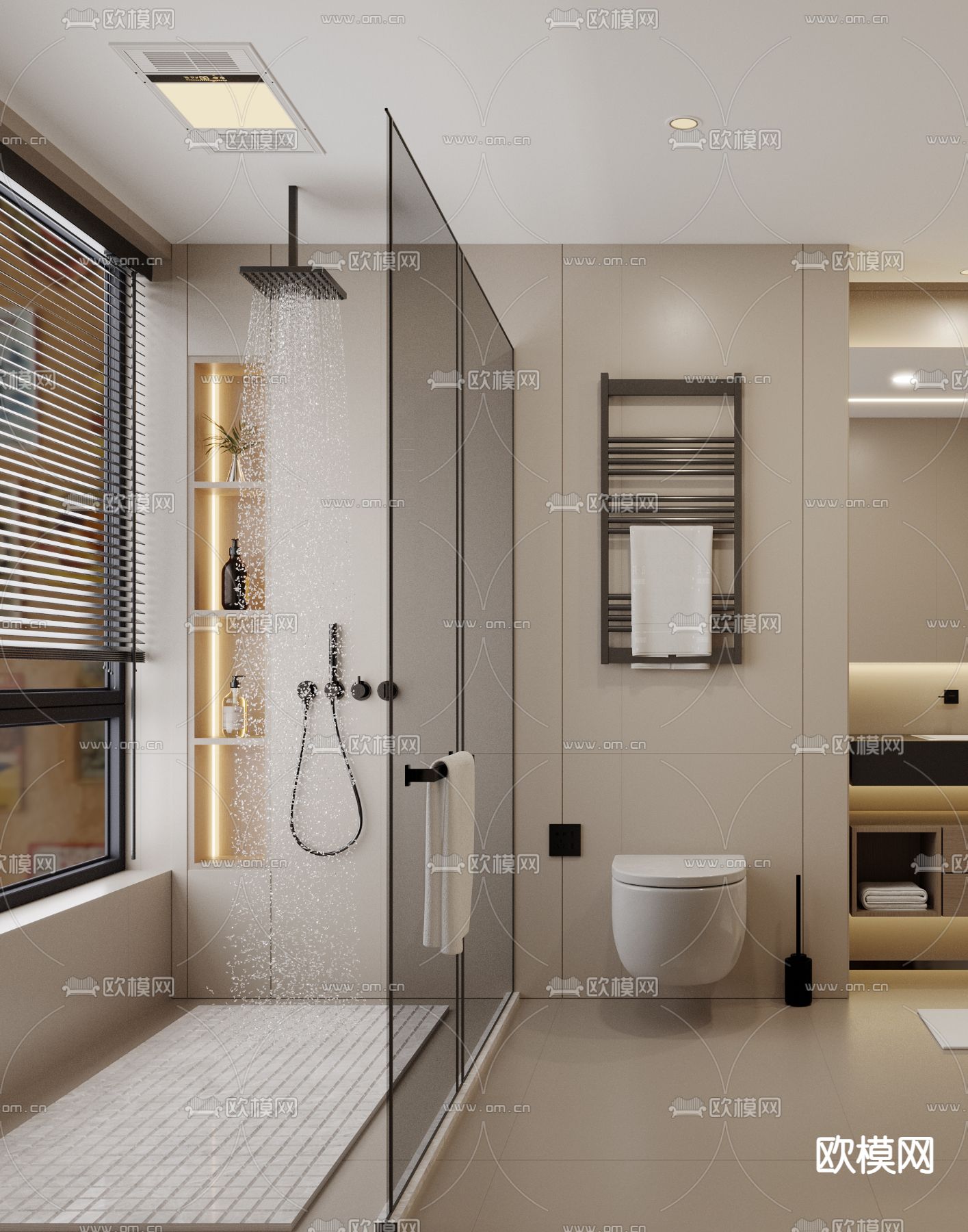 卫生间 浴室 洗手间su模型下载（渲染图2）