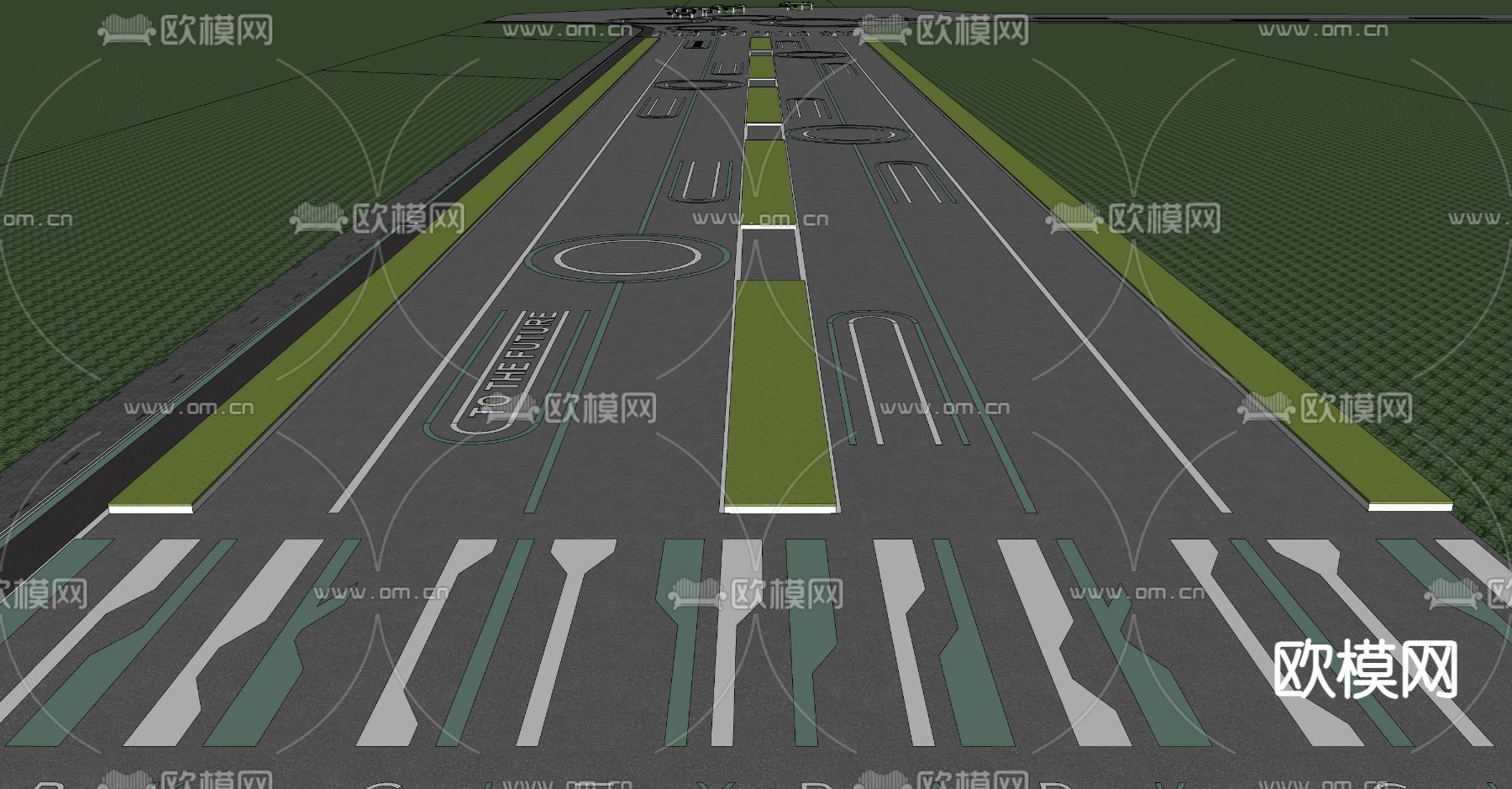 市政道路 城市公路su模型