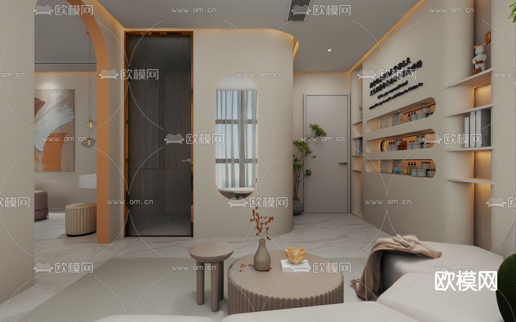 SPA护理房 美容房3d模型下载（渲染图3）