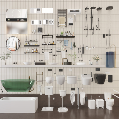  马桶 坐便器 蹲便器 浴缸 洁具su模型 