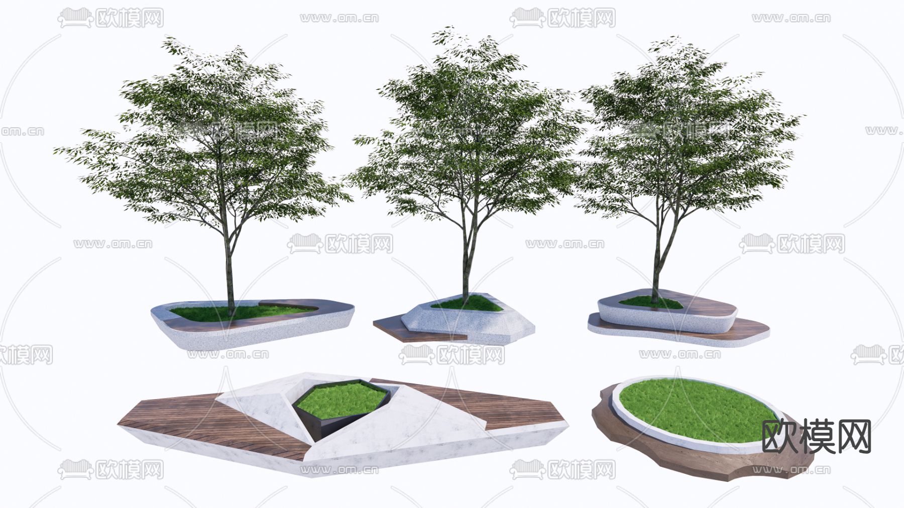 户外座椅 树池座椅su模型下载（渲染图1）