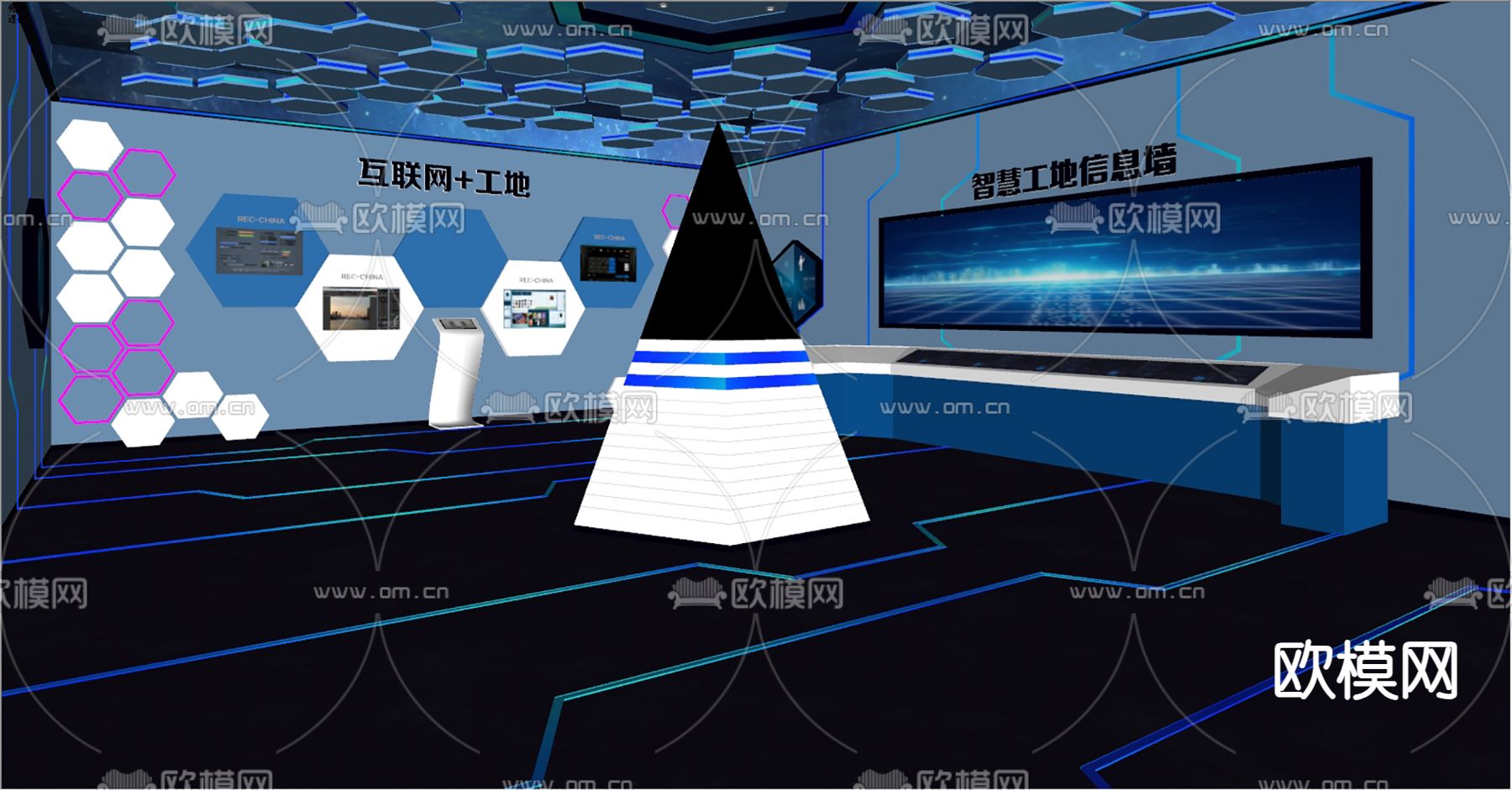 现代科技展厅su模型下载（渲染图3）