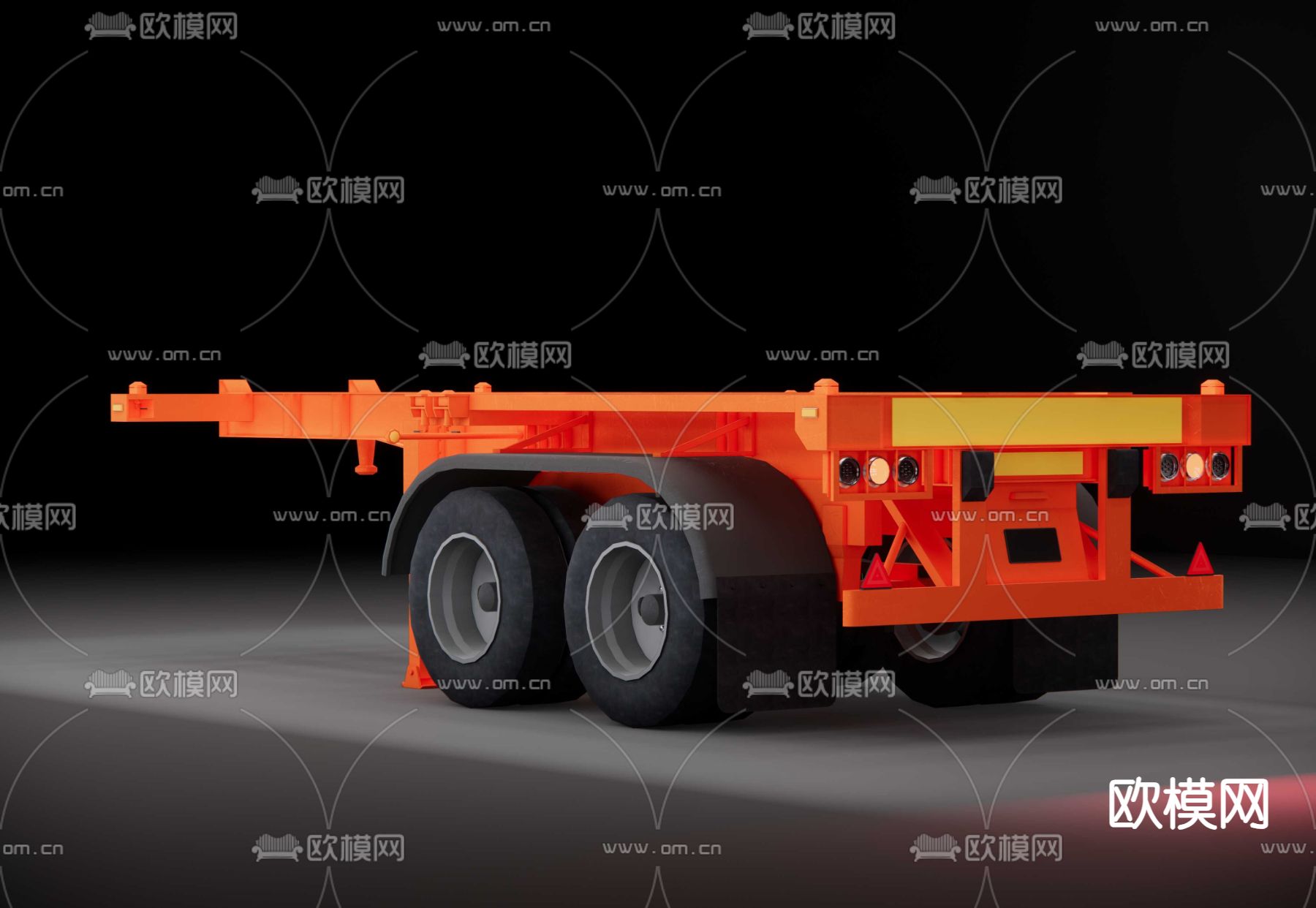 拖挂车 托板车su模型下载（渲染图3）