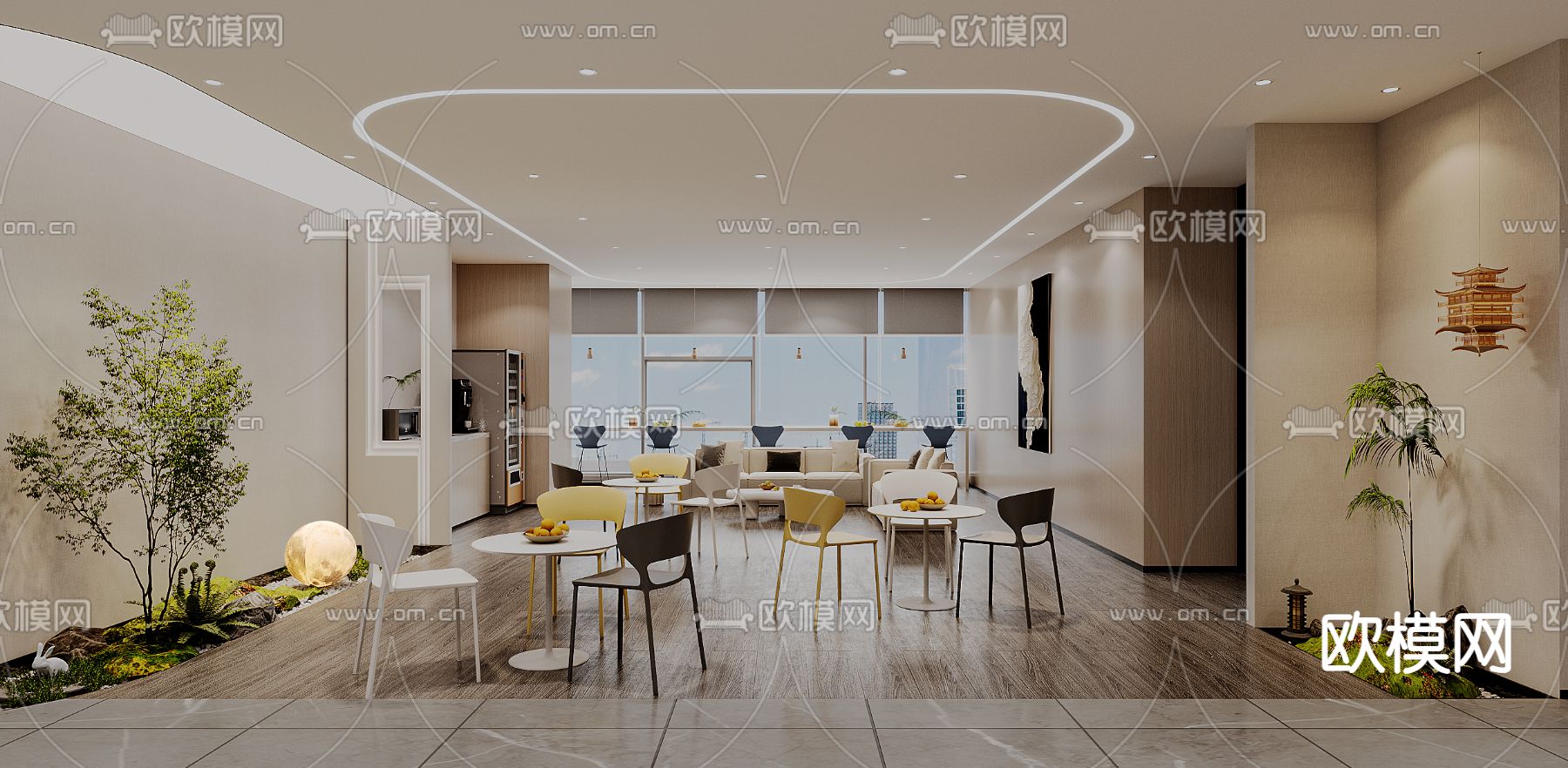 轻奢茶水间 休息区3d模型下载