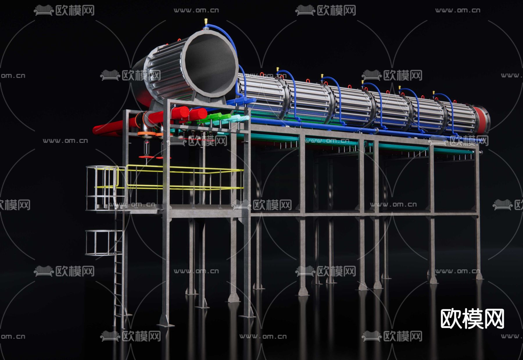 金属传输管道su模型下载（渲染图4）