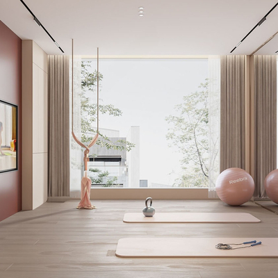  现代瑜伽室su模型 