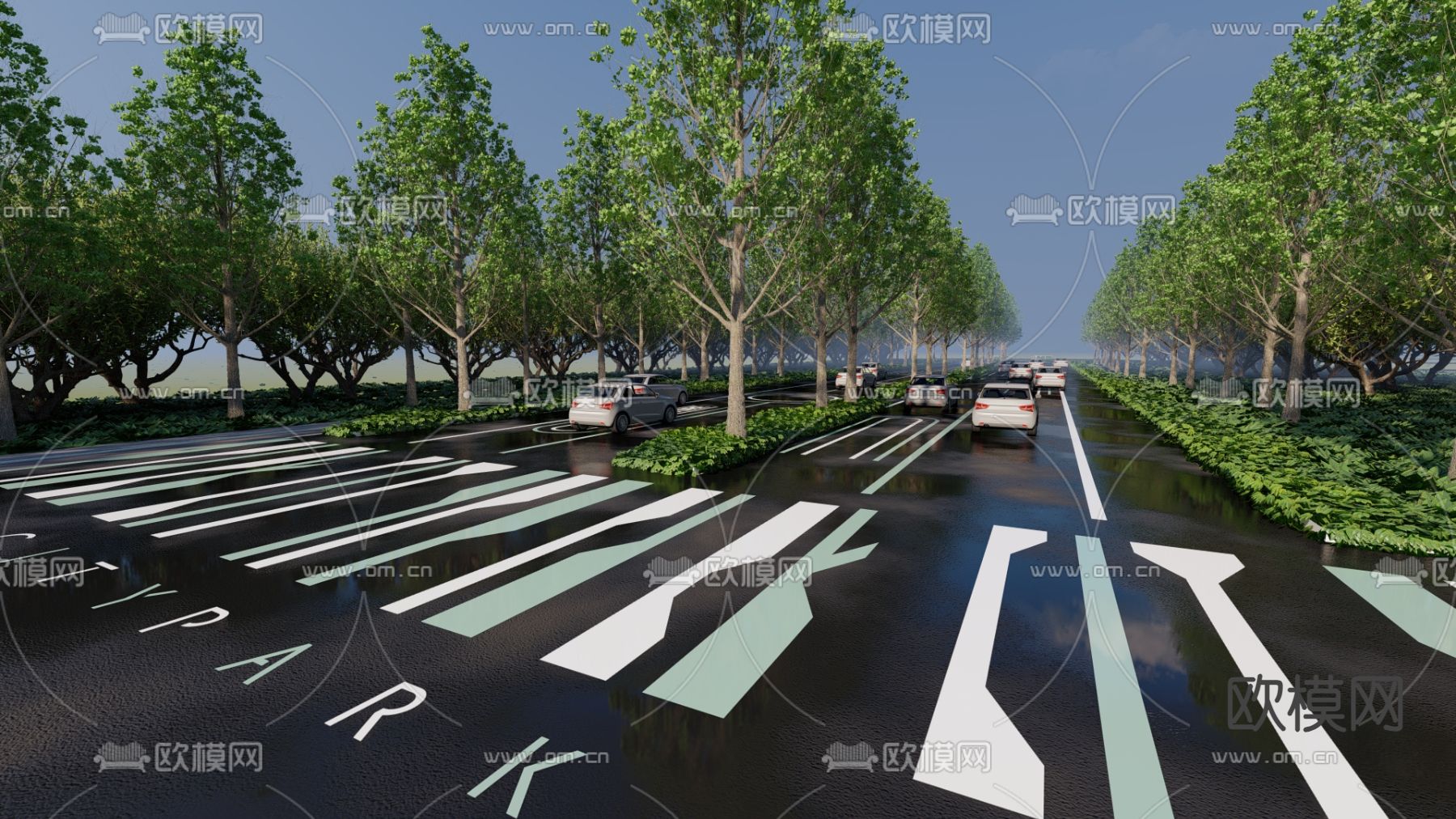 市政道路 城市公路su模型