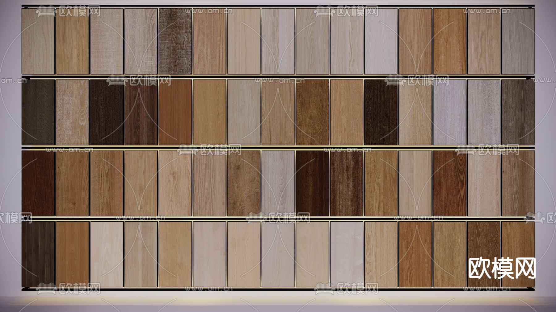 木饰面护板 墙饰板su模型下载（渲染图1）