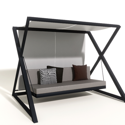  户外秋千 摇椅 庭院秋千 吊椅su模型 