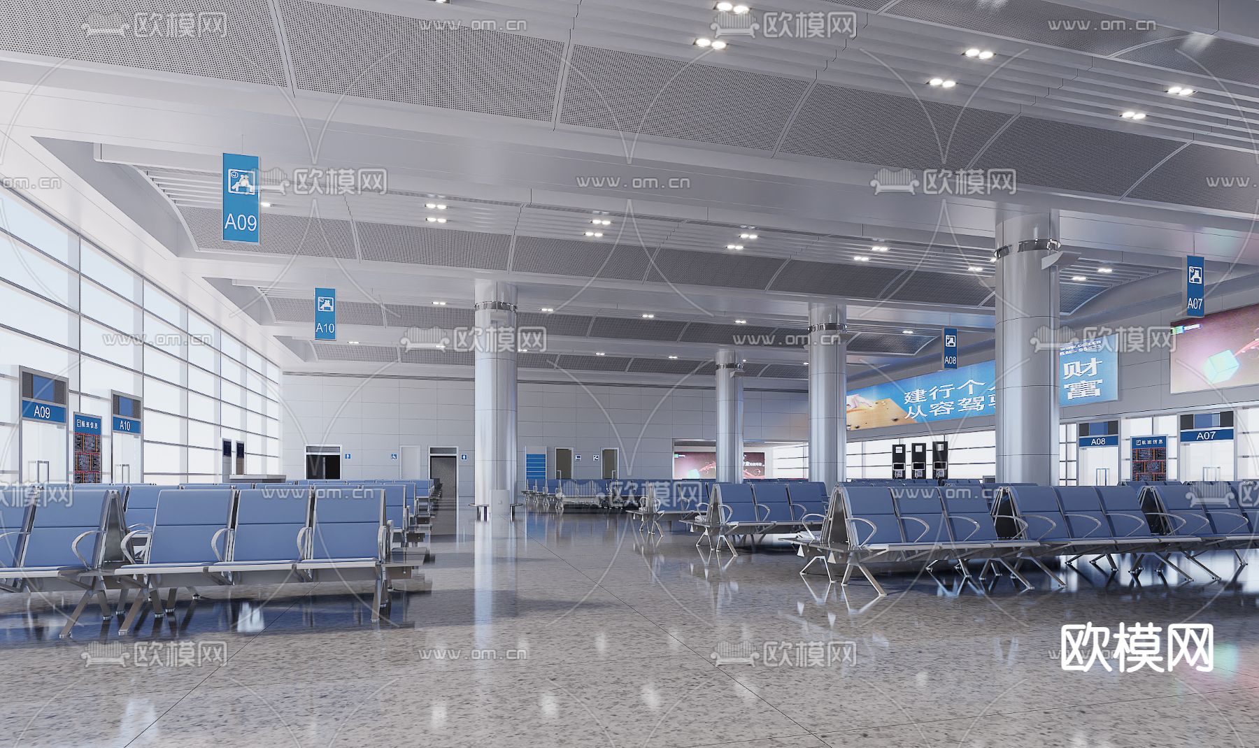 车站 候车厅3d模型下载