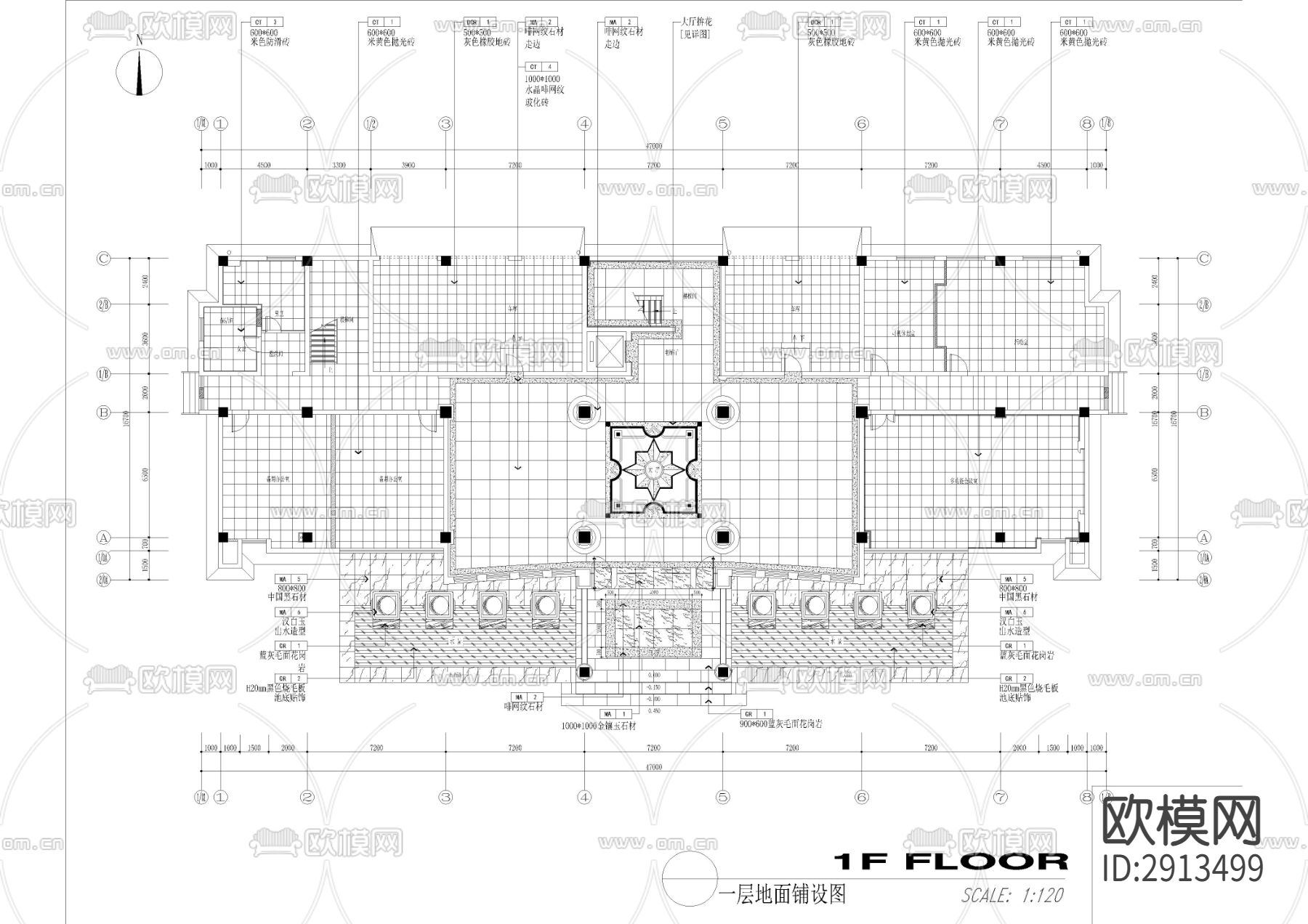 中式苏州办公楼cad施工图下载（渲染图2）