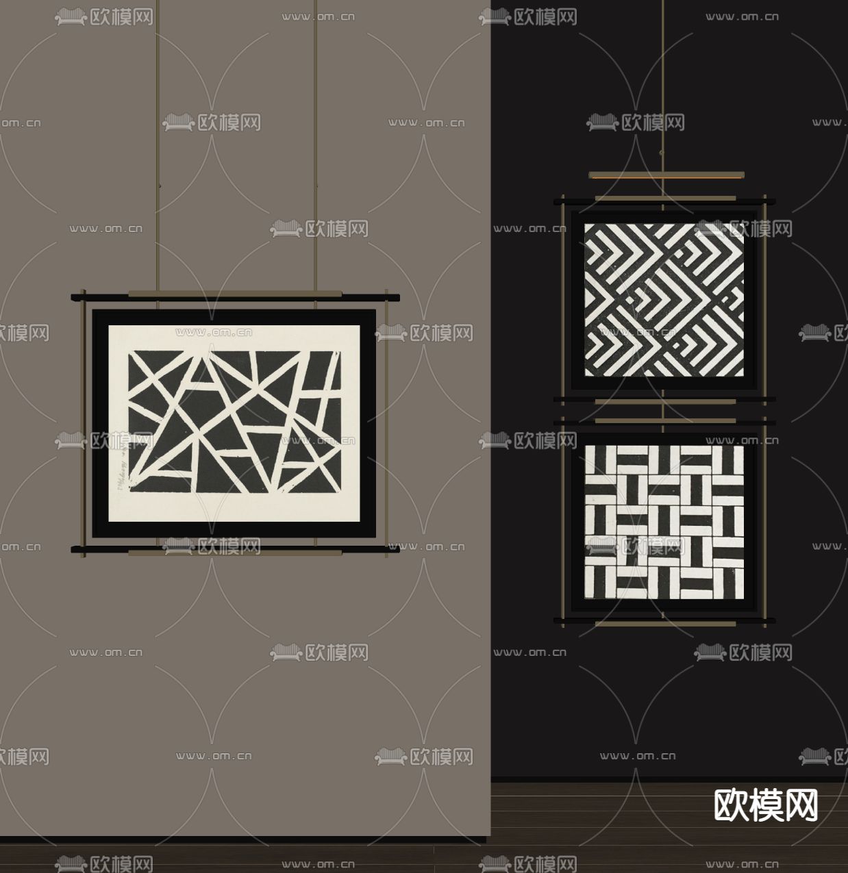 中古风装饰画su模型