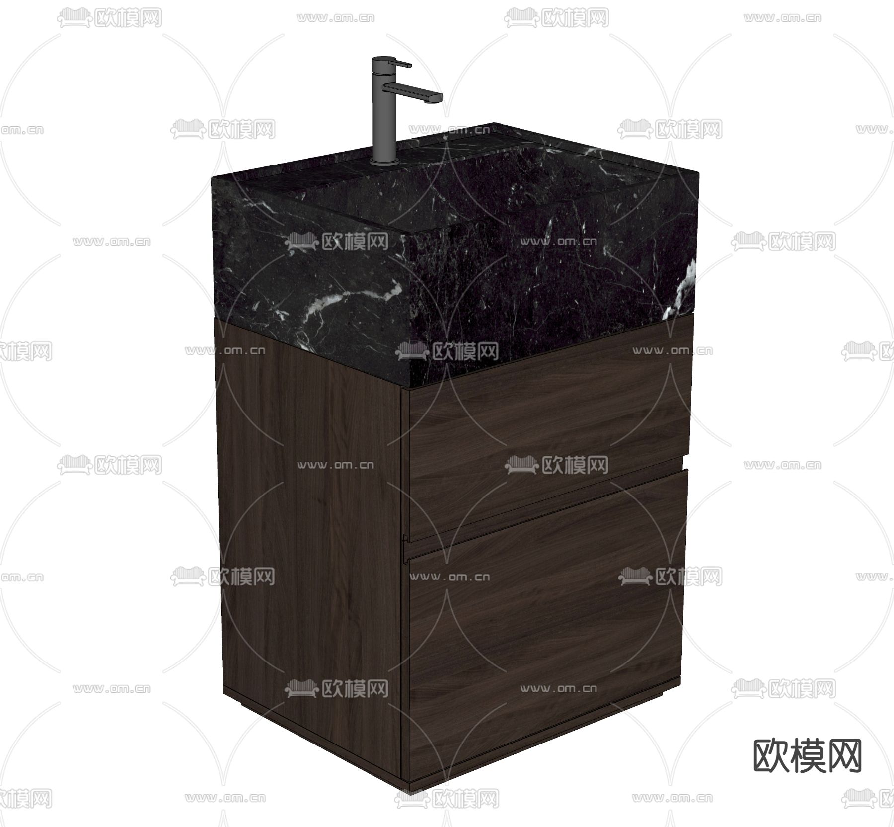 立式台盆 洗手台su模型下载（渲染图2）