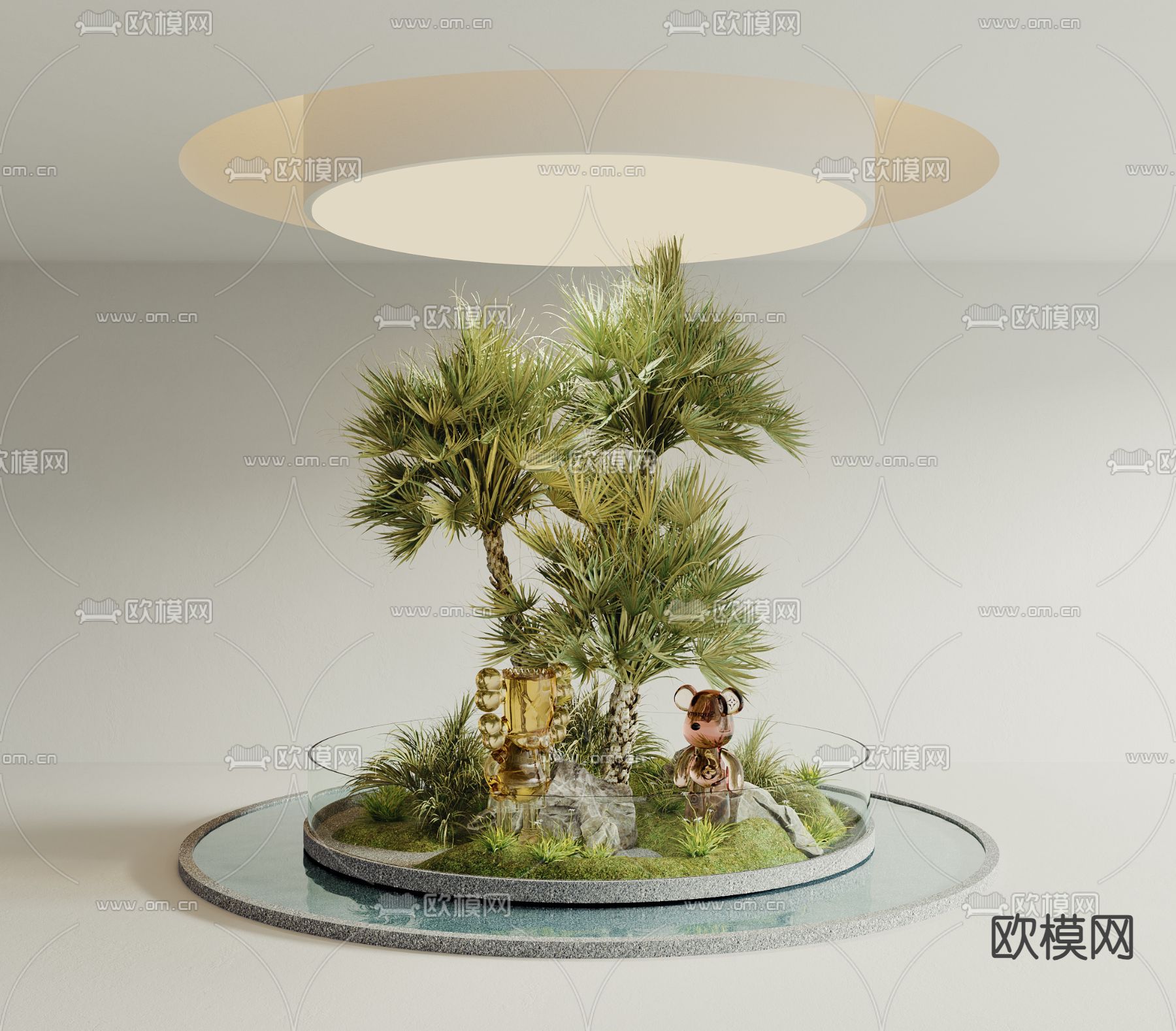 植物堆 室内造景su模型下载（渲染图1）