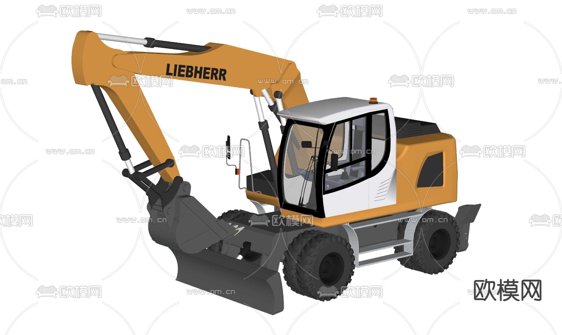 挖掘机 工程机械su模型下载（渲染图4）