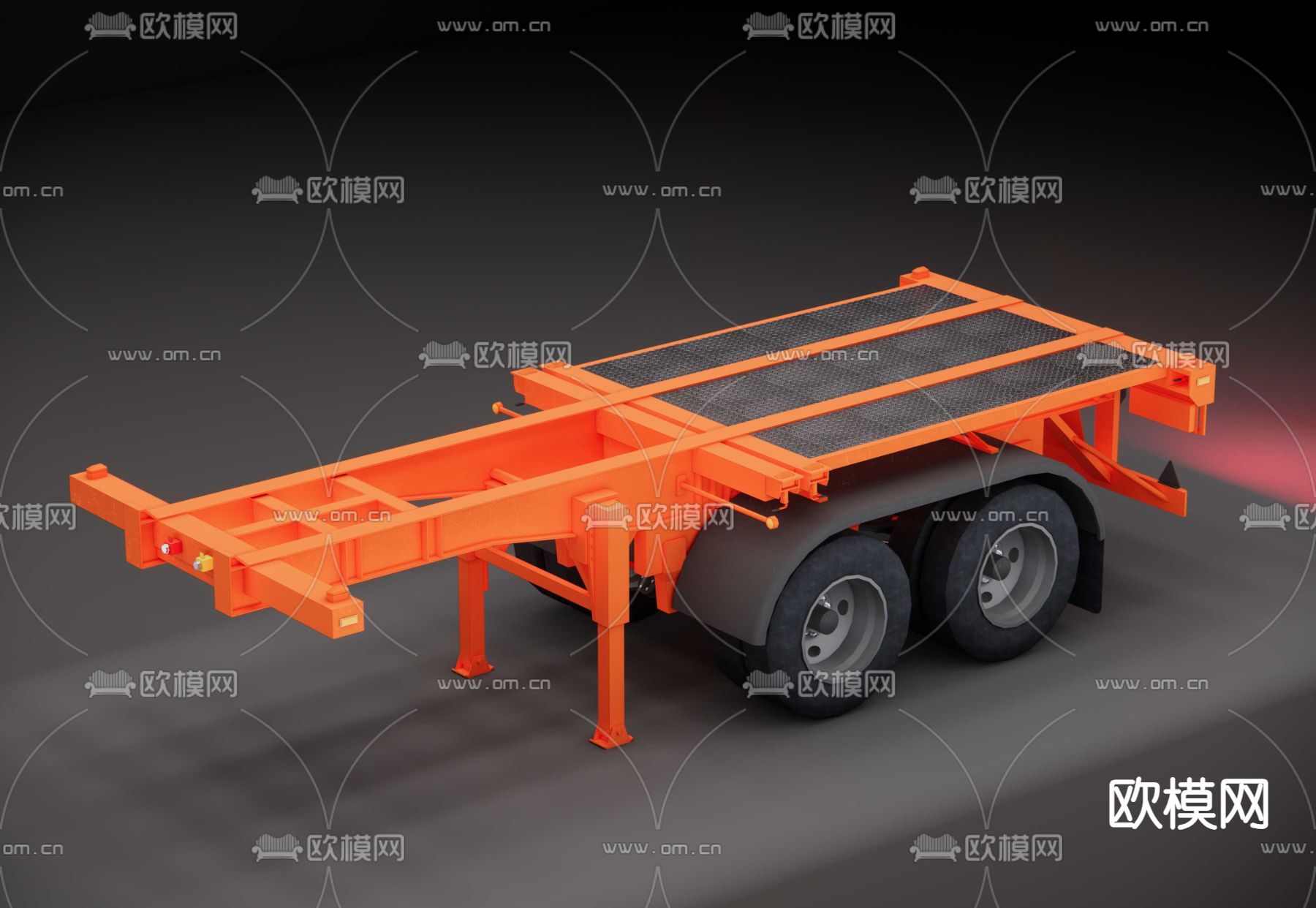 拖挂车 托板车su模型下载（渲染图1）
