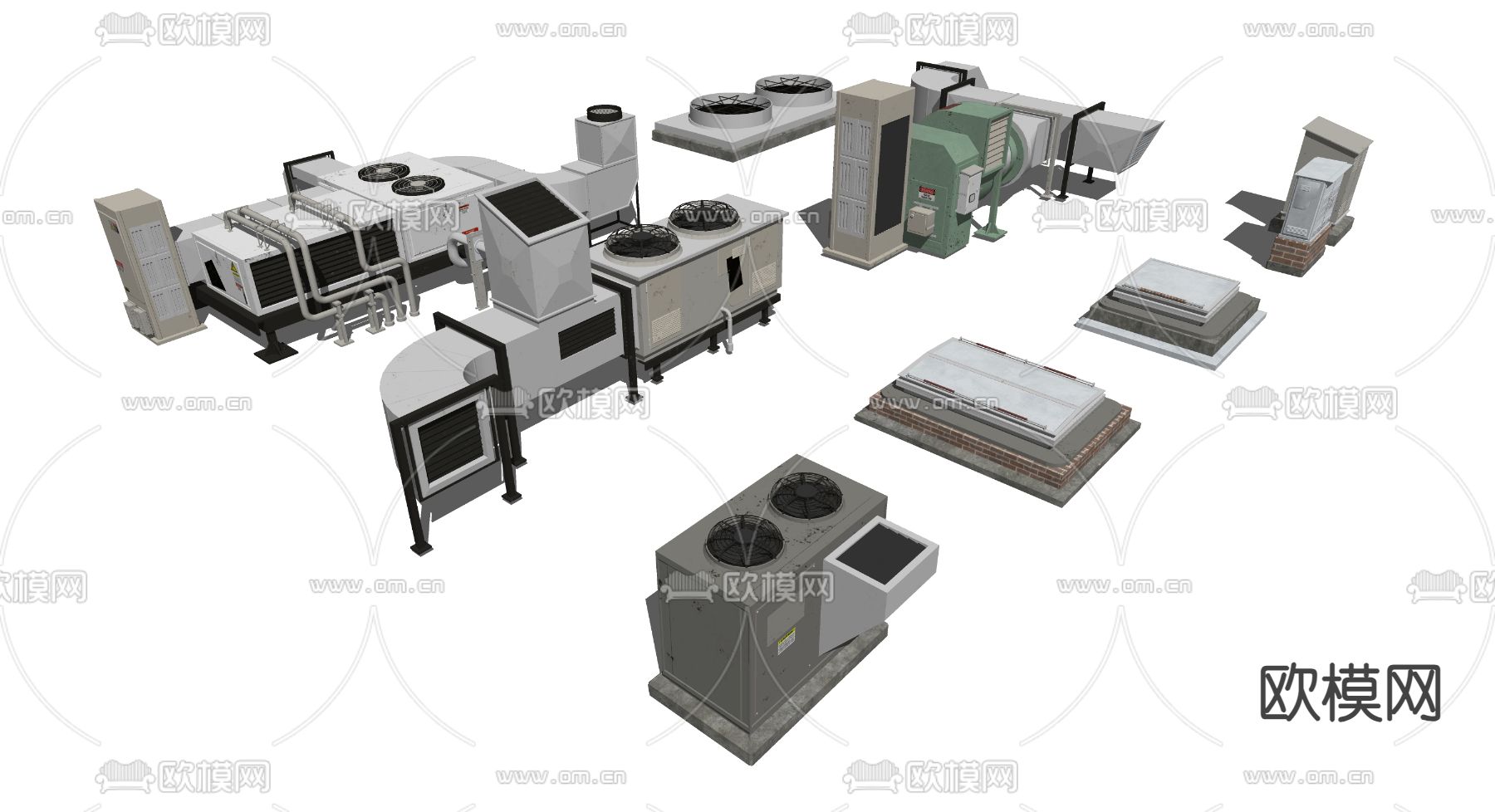 风扇 排风机 鼓风机 工业设备su模型下载（渲染图2）